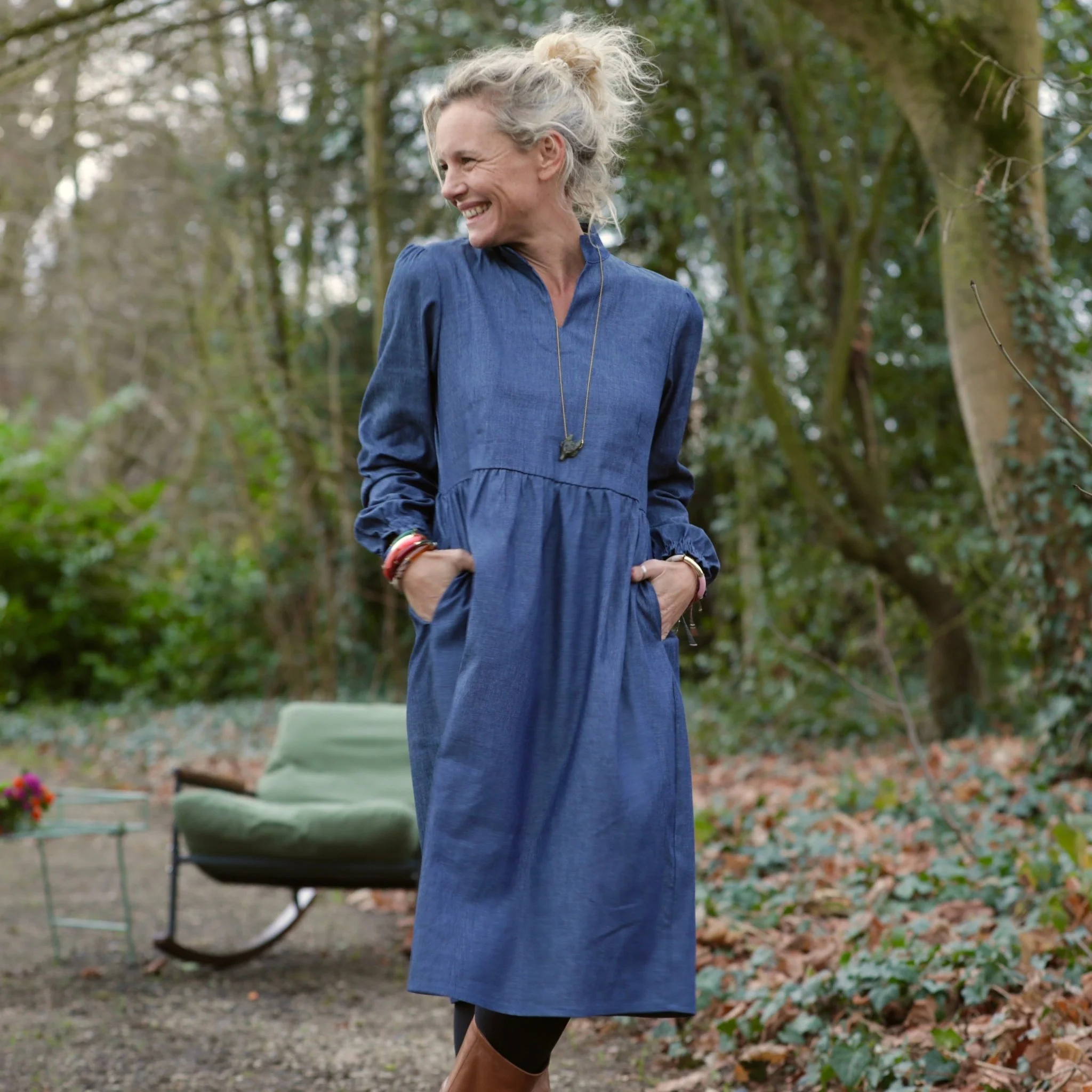 Robe Allegra - jean de coton bleu - Image 7