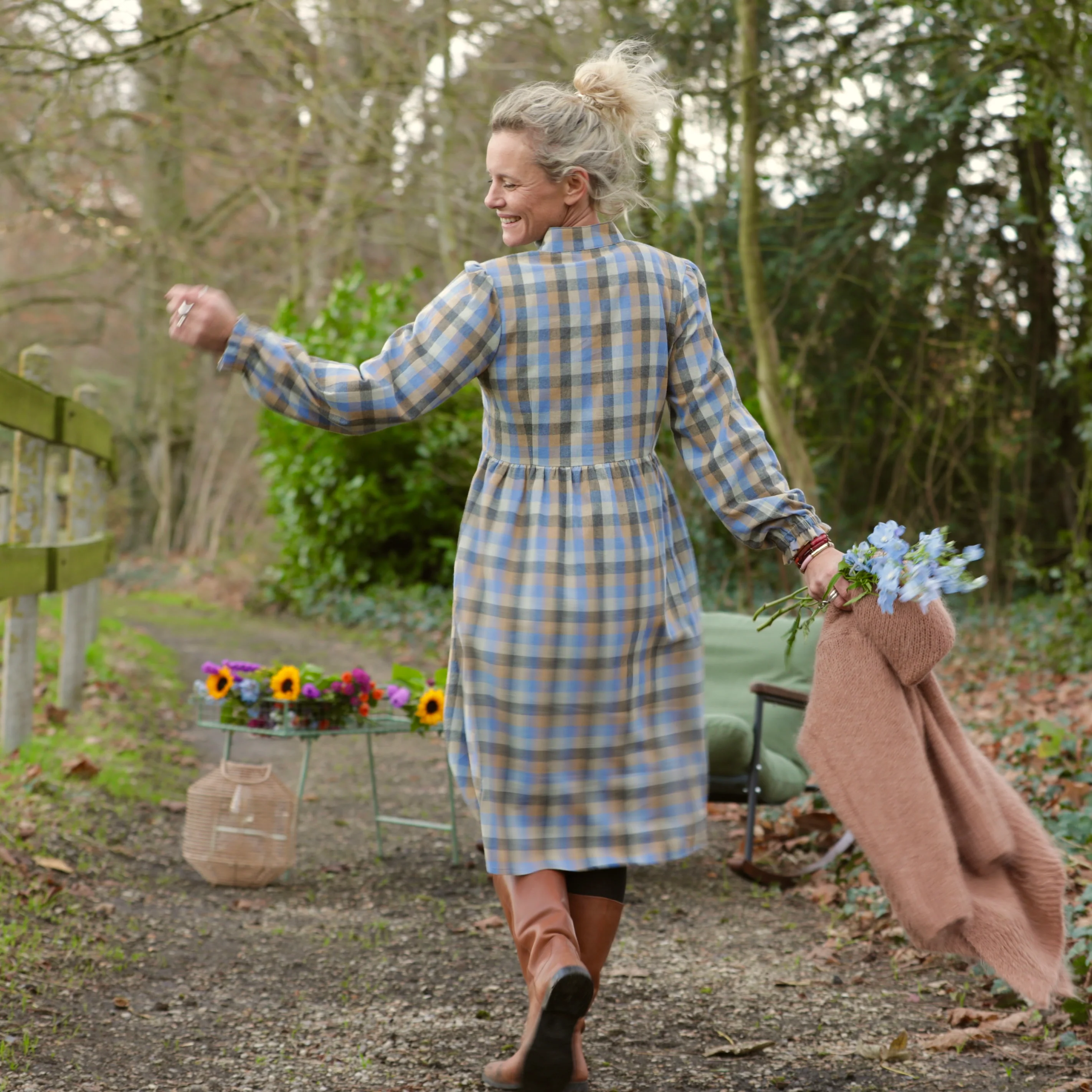 Robe Allegra - Tartan carreaux bleuté - Image 7