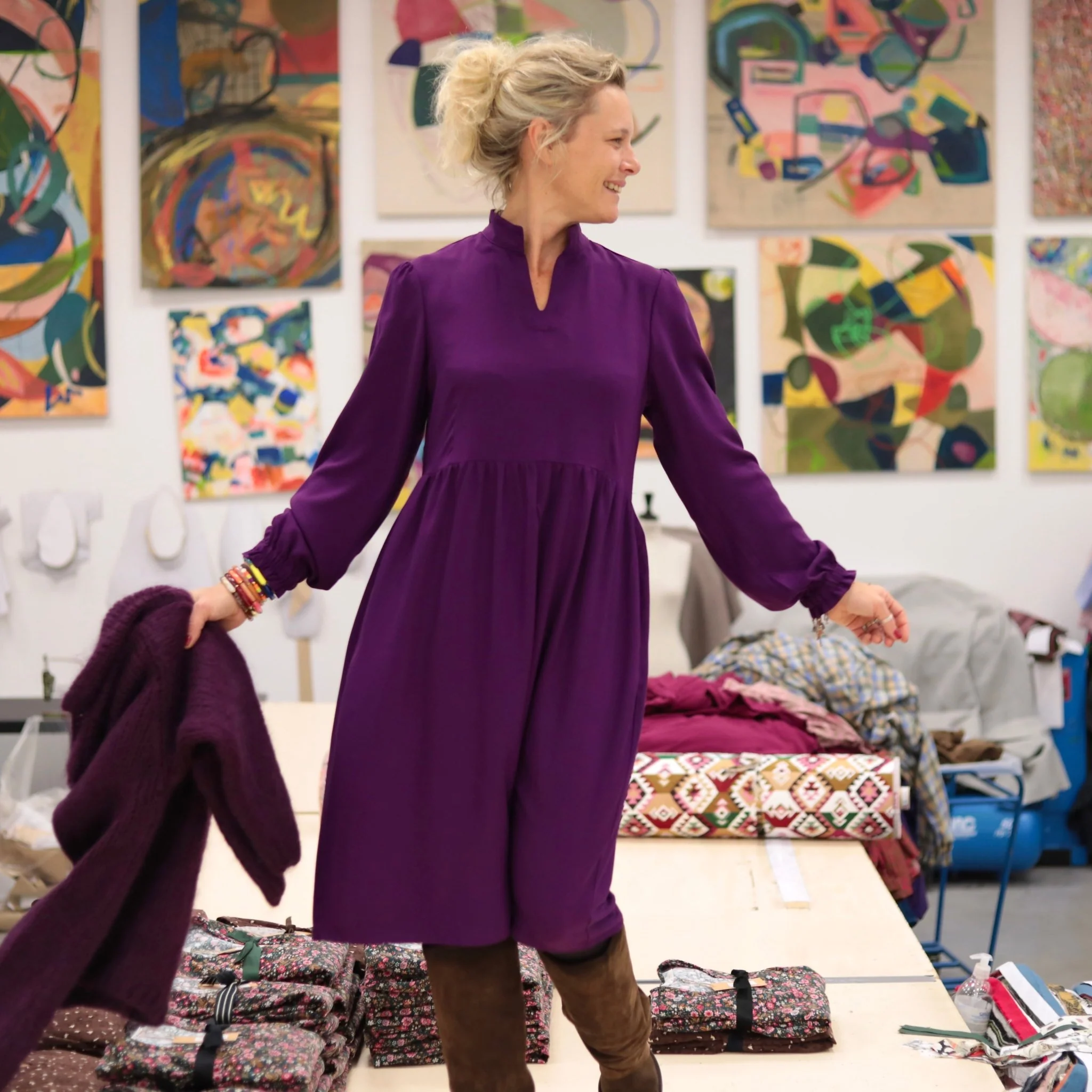 Robe Allegra - viscose prune - Image 5