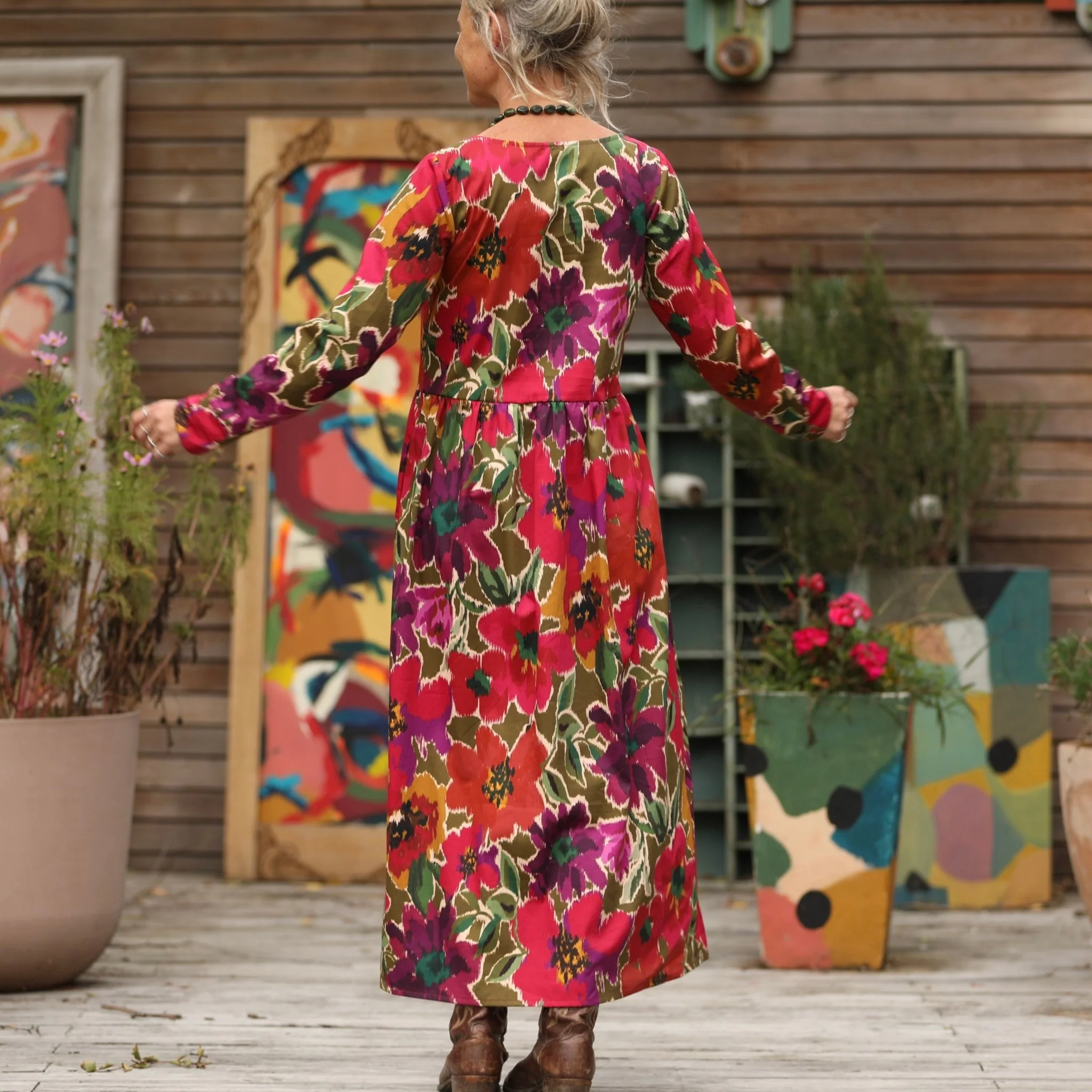Robe Anaëlle - Satin de coton fleuri Toscane - Image 5
