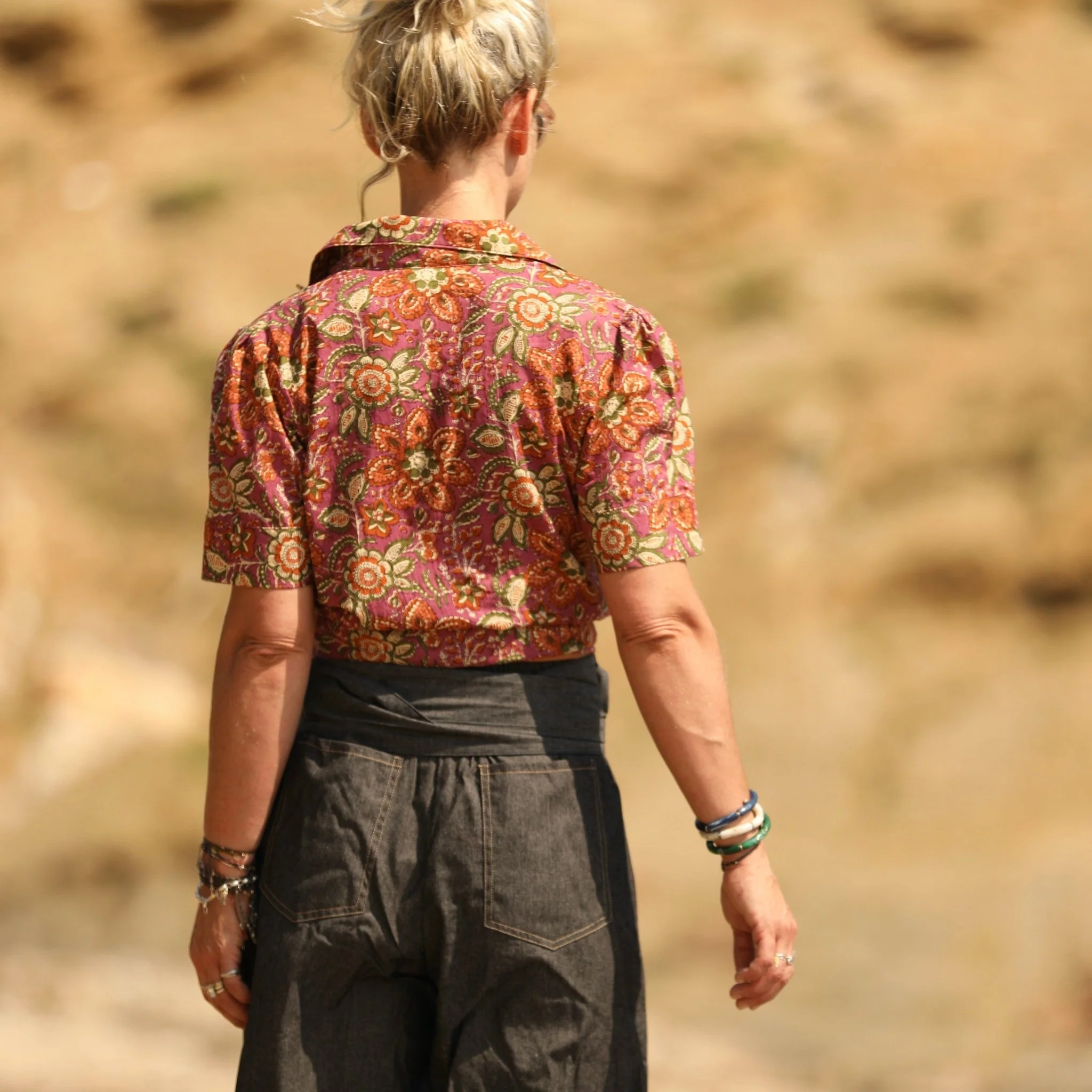 Blouse Amandine - voile de coton violine Jaya - Image 3