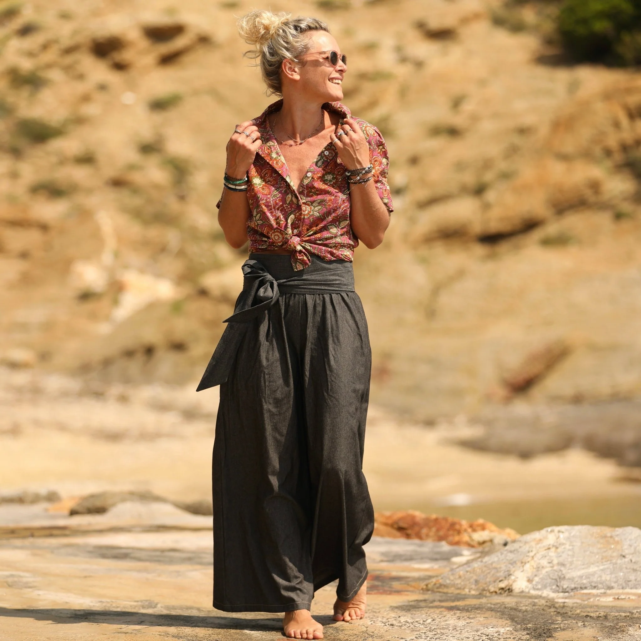 Blouse Amandine - voile de coton violine Jaya - Image 9