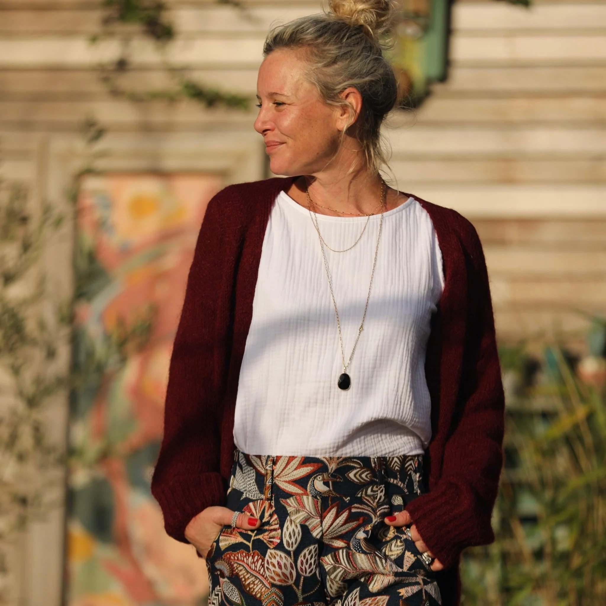Blouse Amarante - triple gaze de coton blanche - Image 9