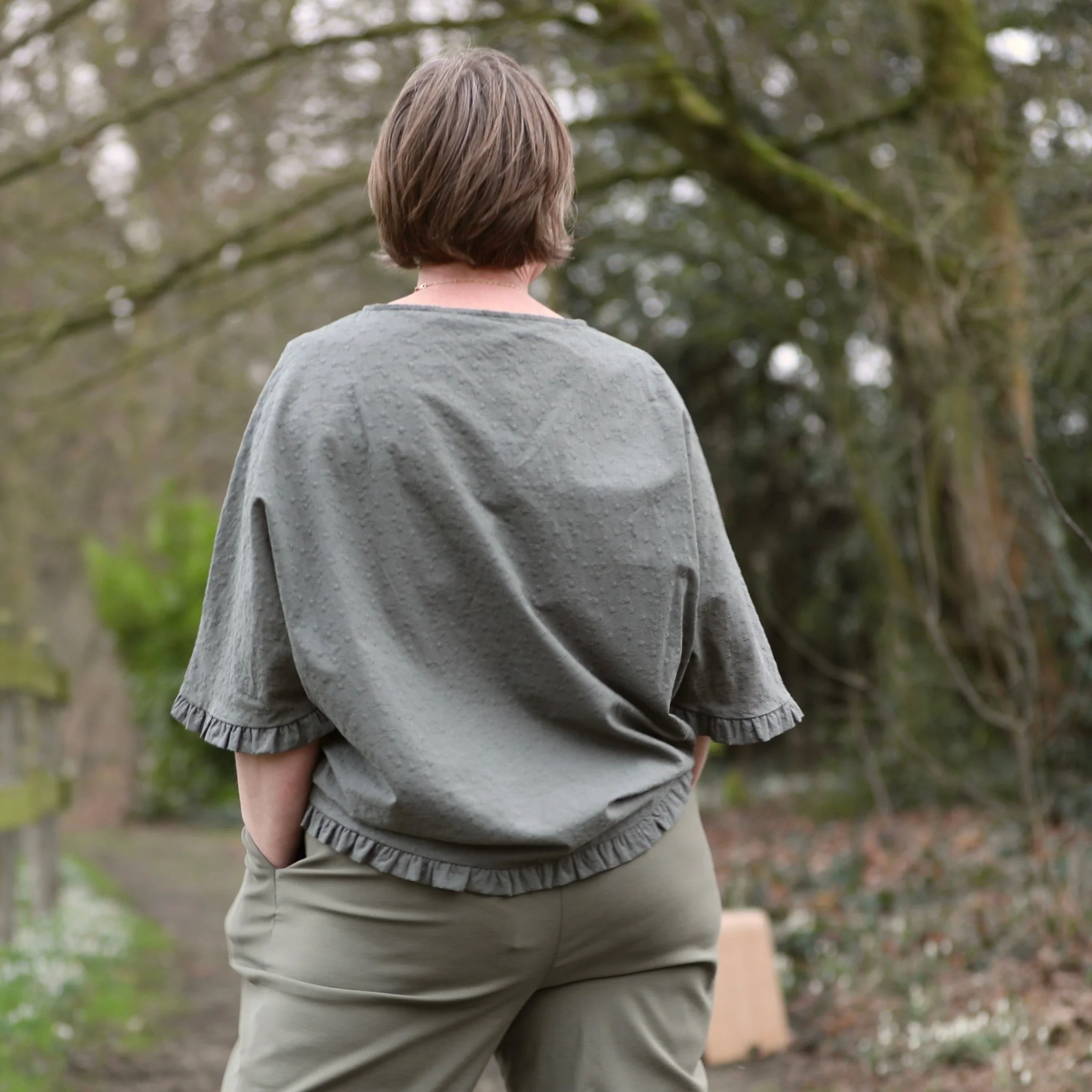 Blouse Annette – Double gaze de coton noire - Image 7