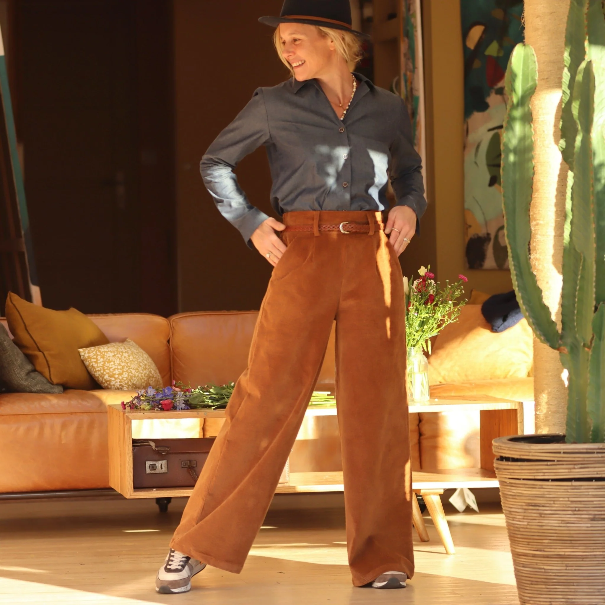 Blouse Carla - jean de coton bleu brut - Image 7