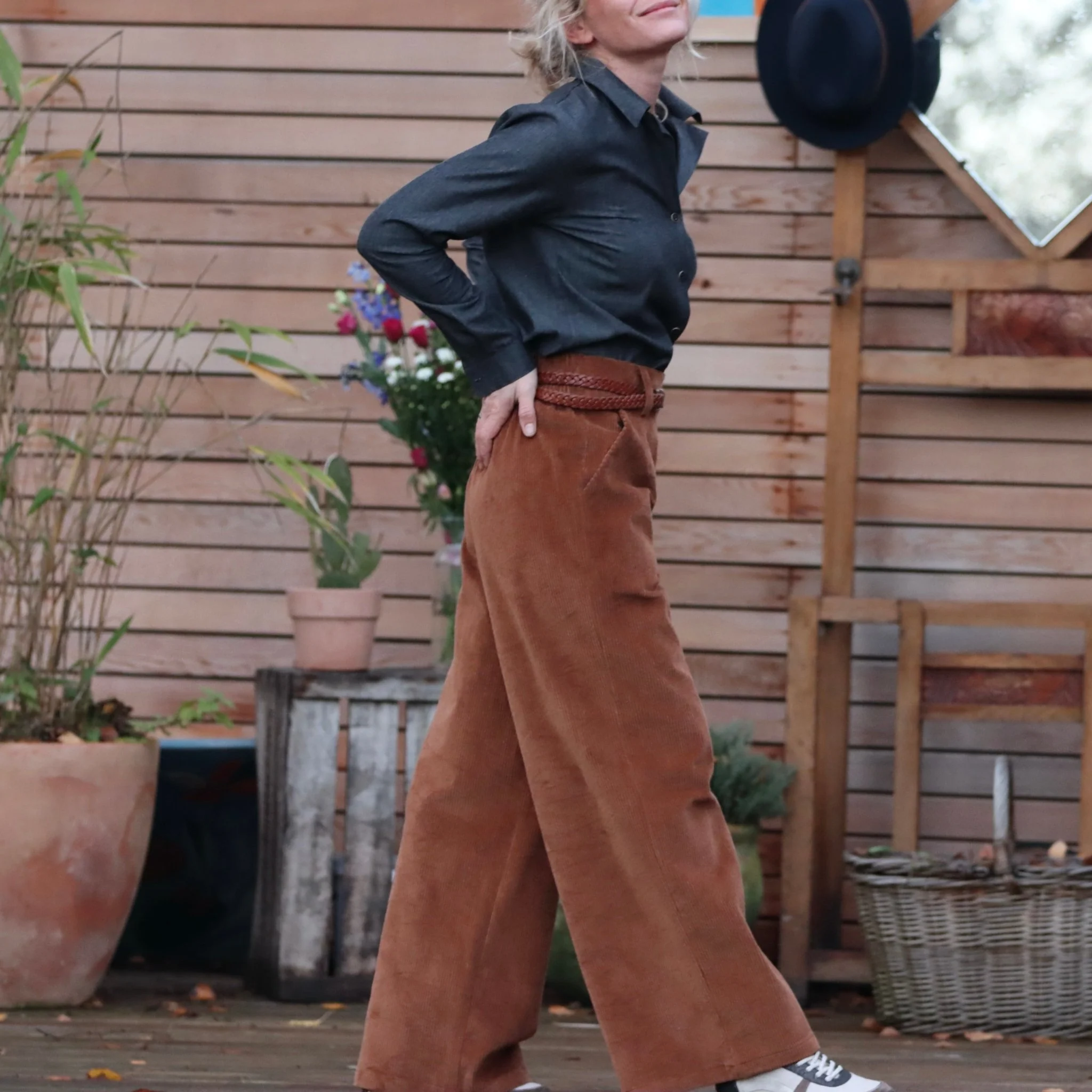 Blouse Carla - jean de coton noir - Image 13