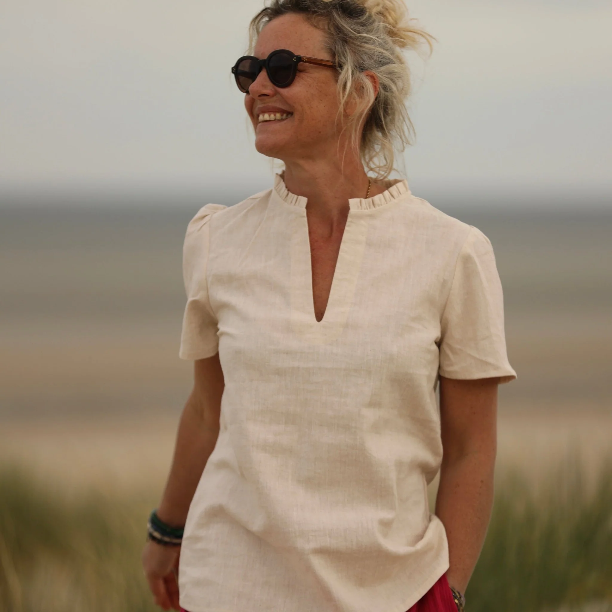 Blouse Ernestine en lin naturel - Image 3