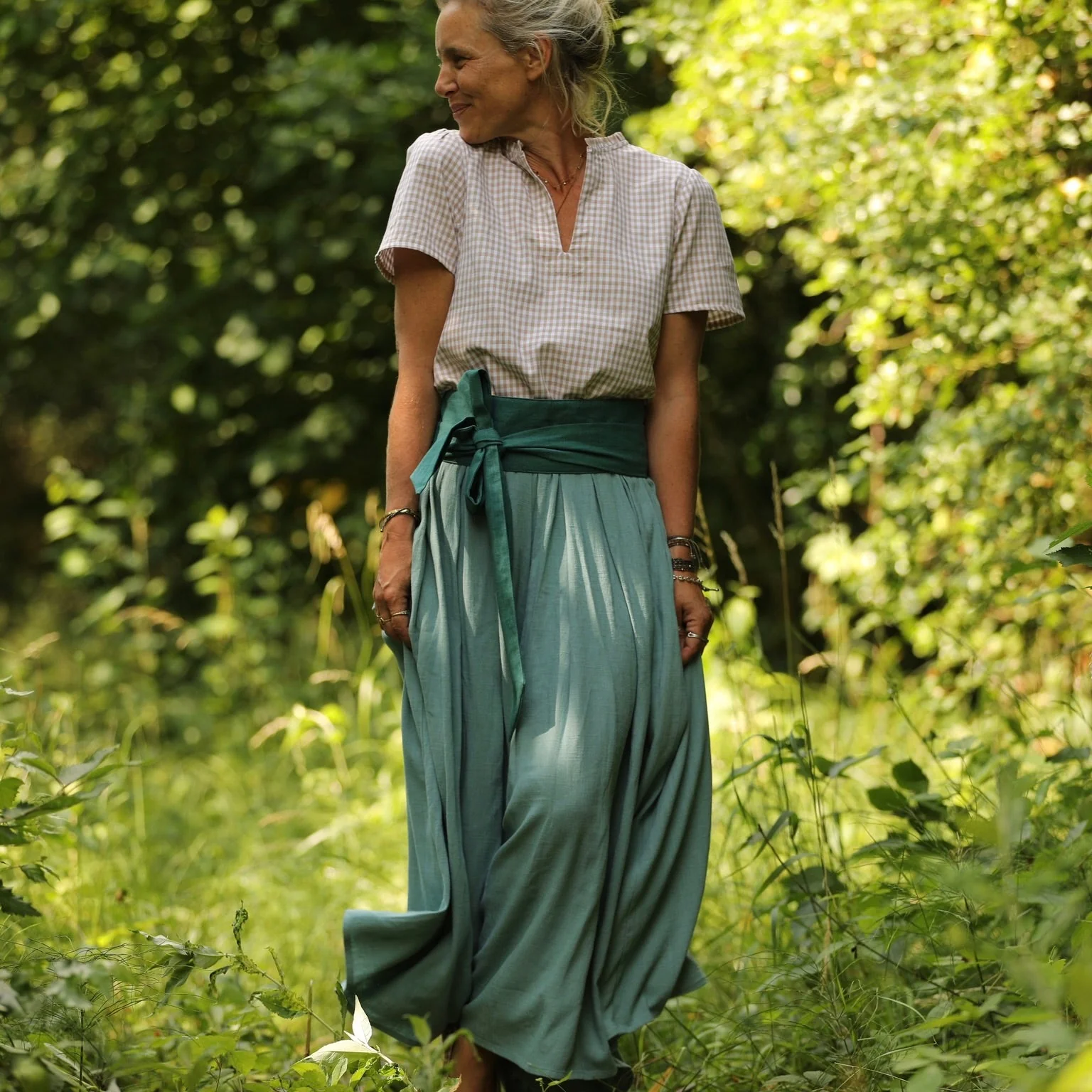 Blouse Ernestine vichy de coton ficelle - Image 5