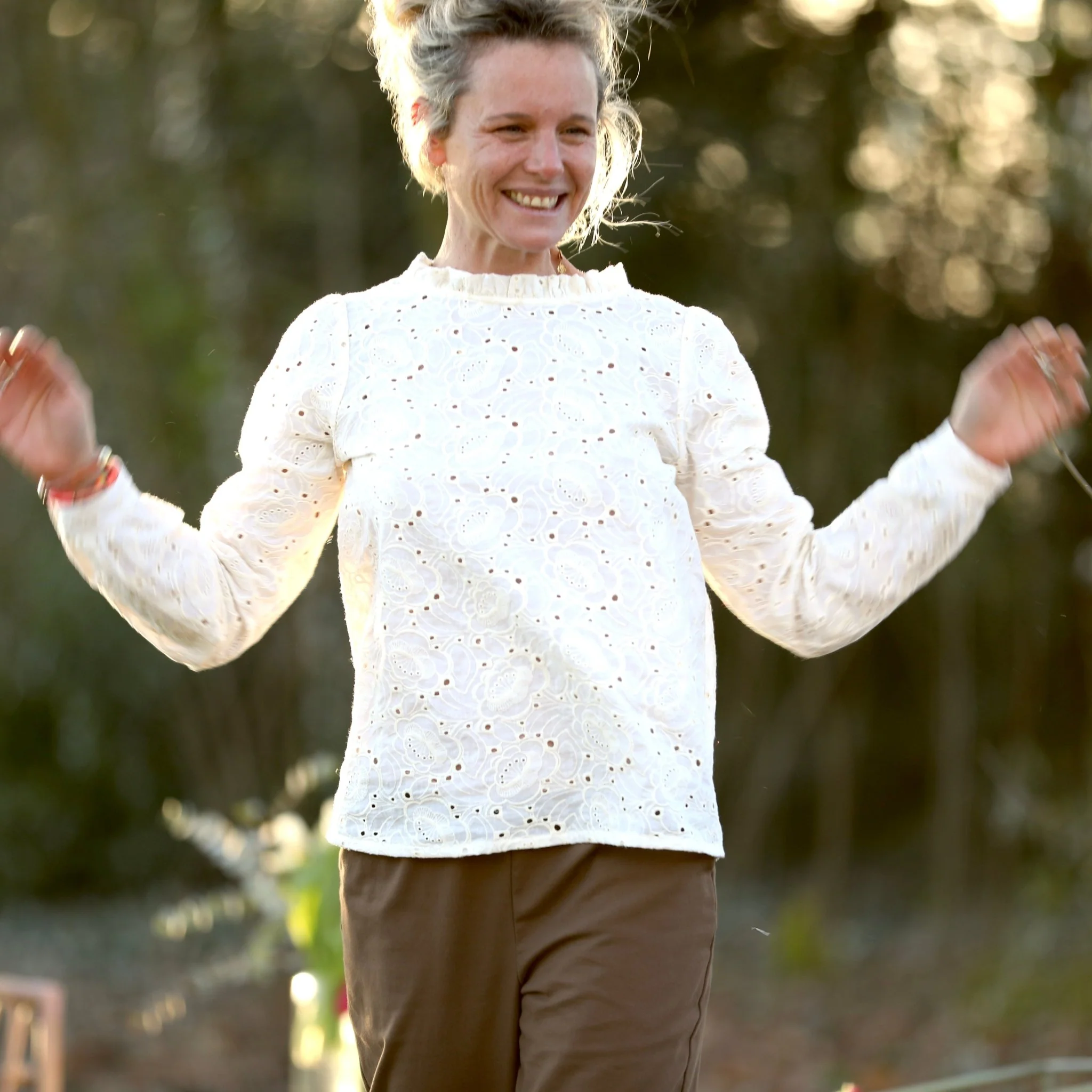 Blouse Fantine - Coton ivoire brodé relief - Image 4
