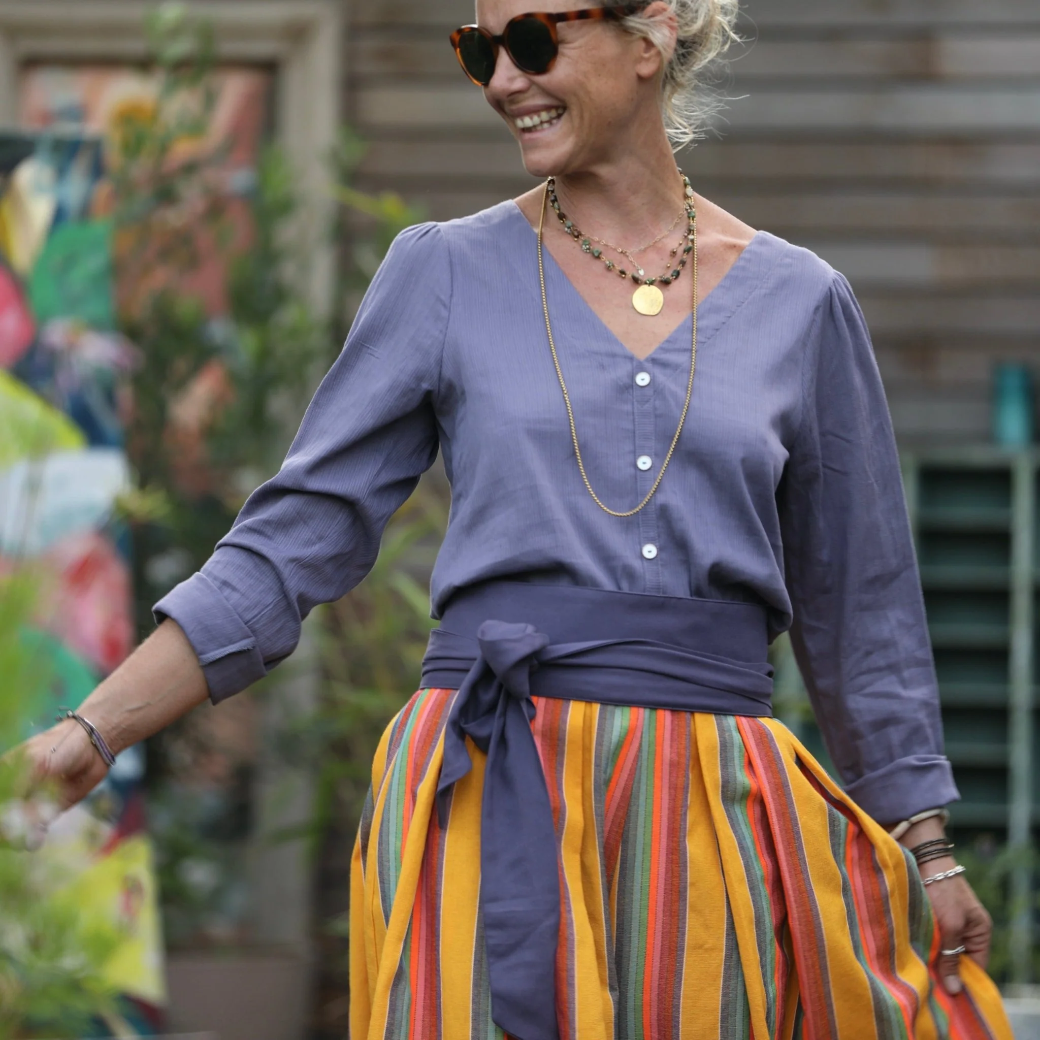 Blouse Flora - coton tressé lavande - Image 4
