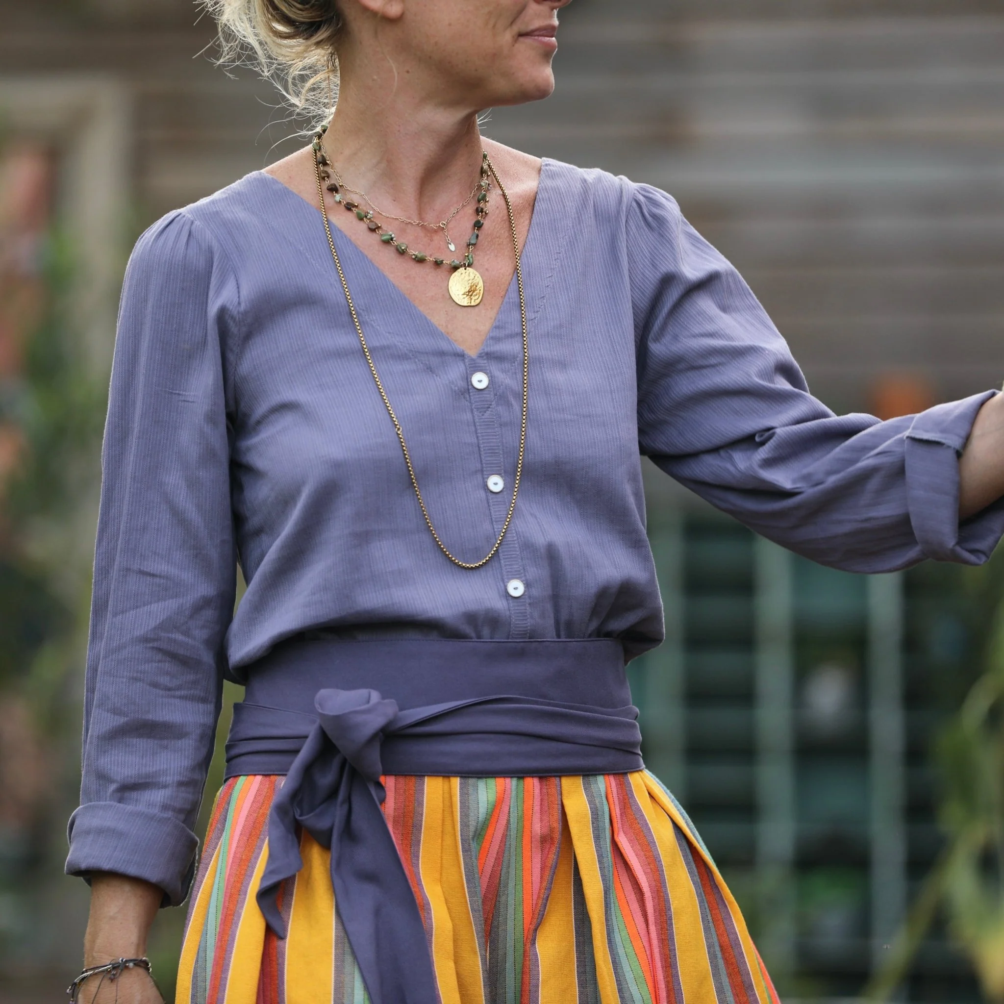 Blouse Flora - coton tressé lavande - Image 9