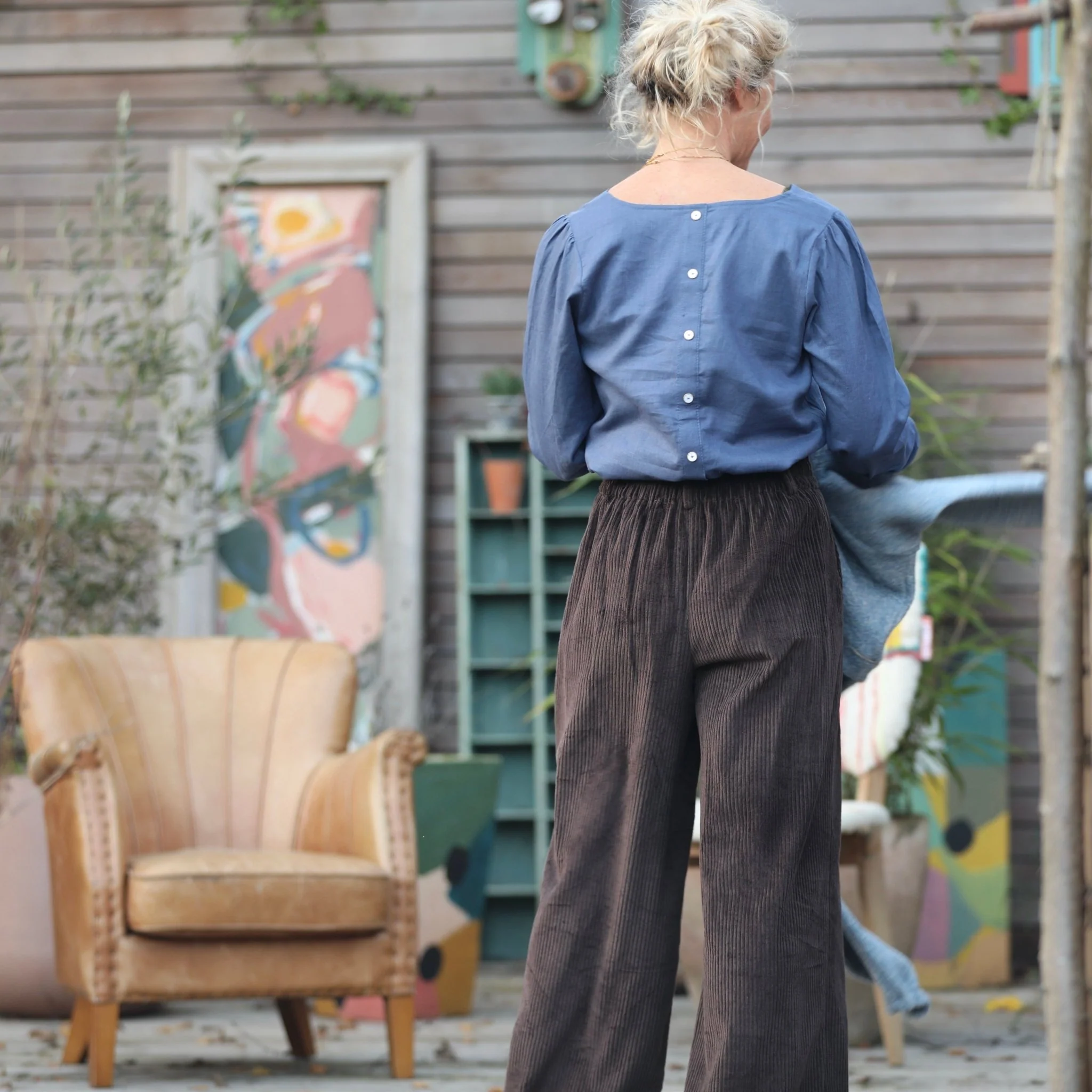 Blouse Flora - lin bleu doux - Image 7