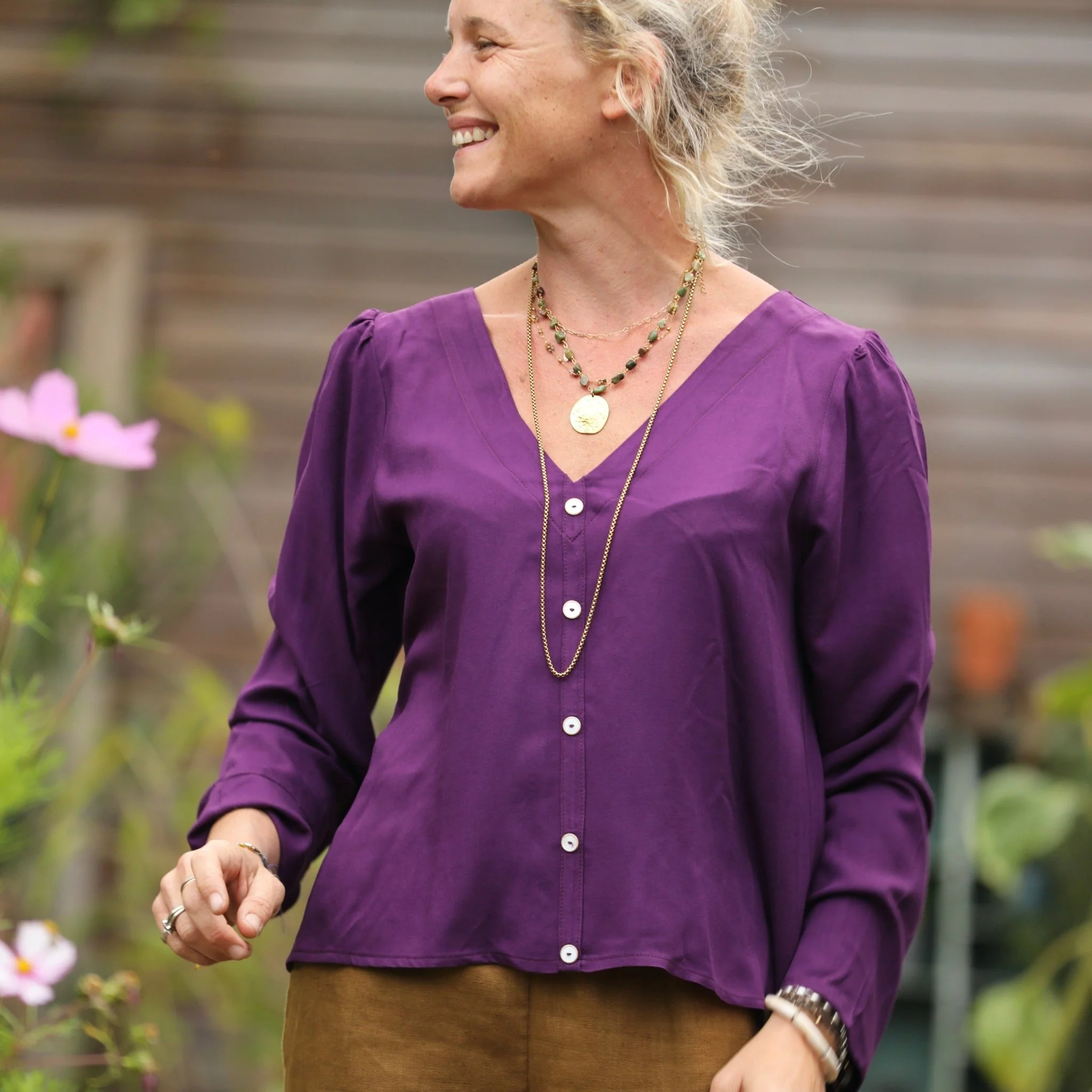 Blouse Flora - viscose lilas - Image 3