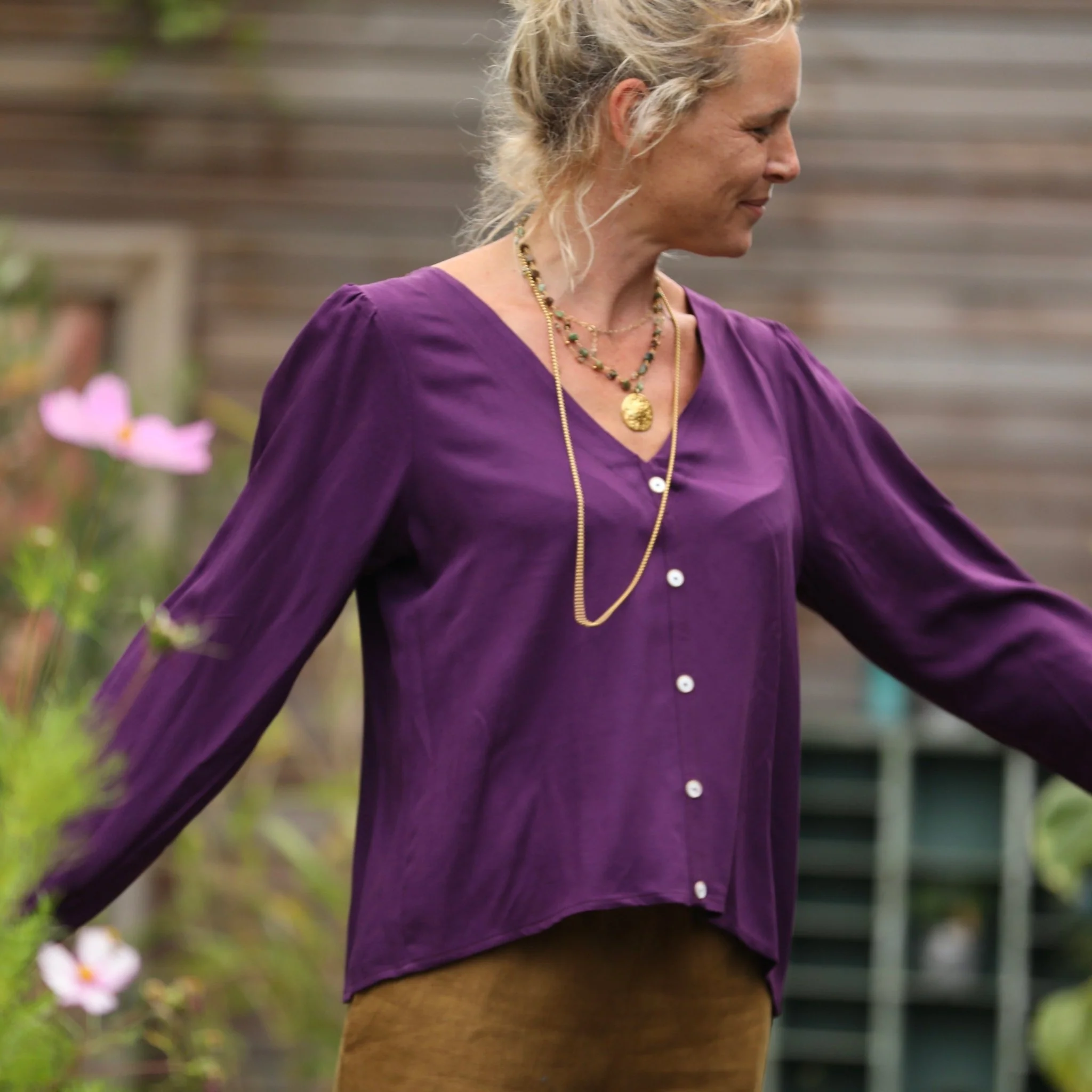 Blouse Flora - viscose lilas - Image 5