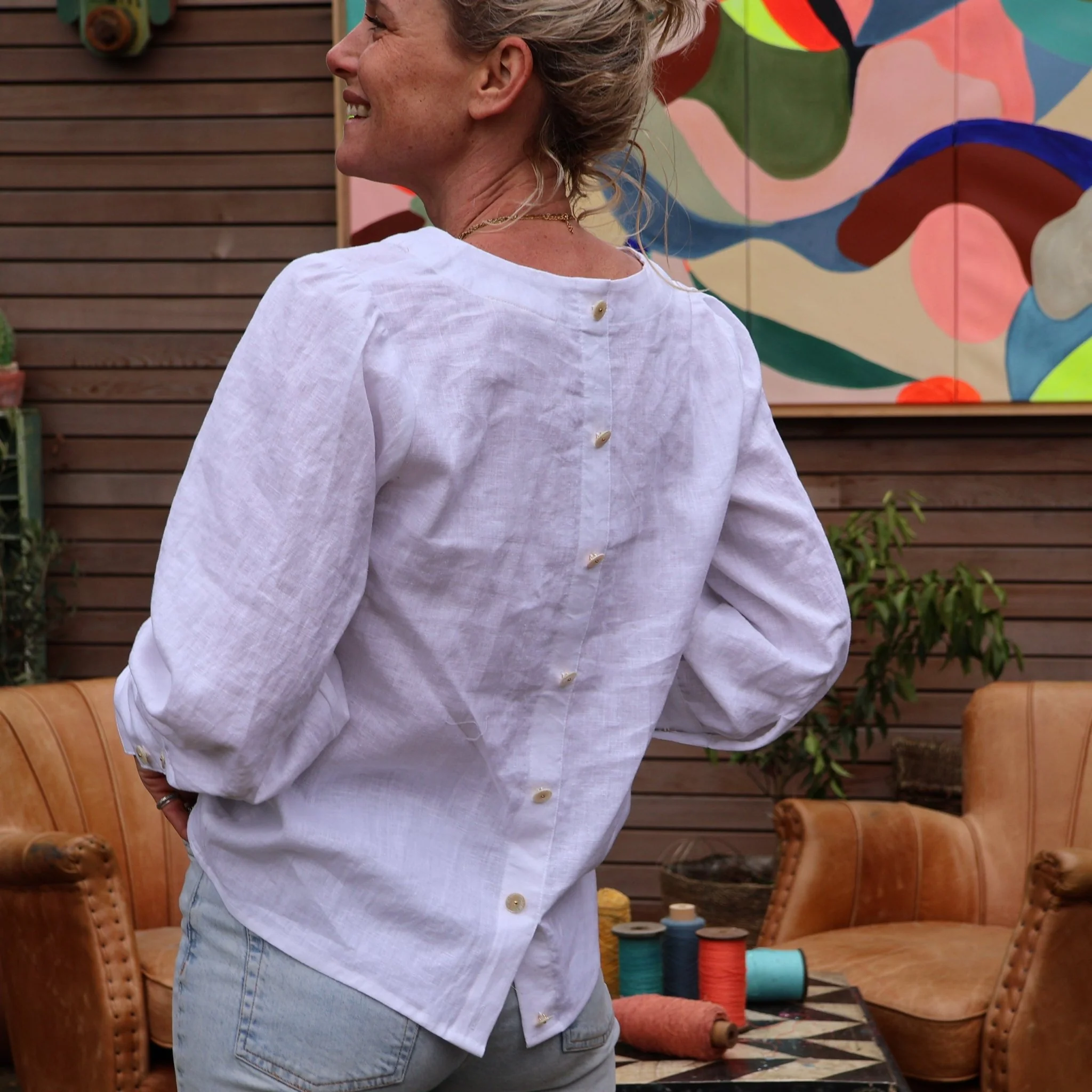 Blouse Hortense -lin blanc - Image 6