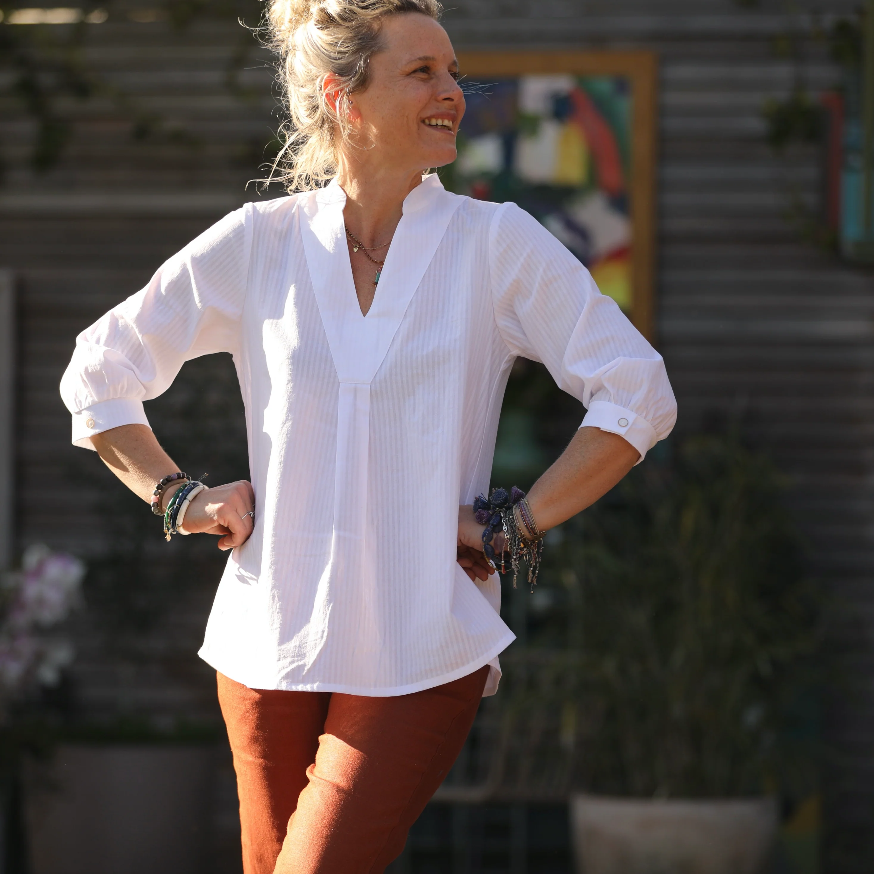 Blouse Isabeau - seersucker blanc - Image 9