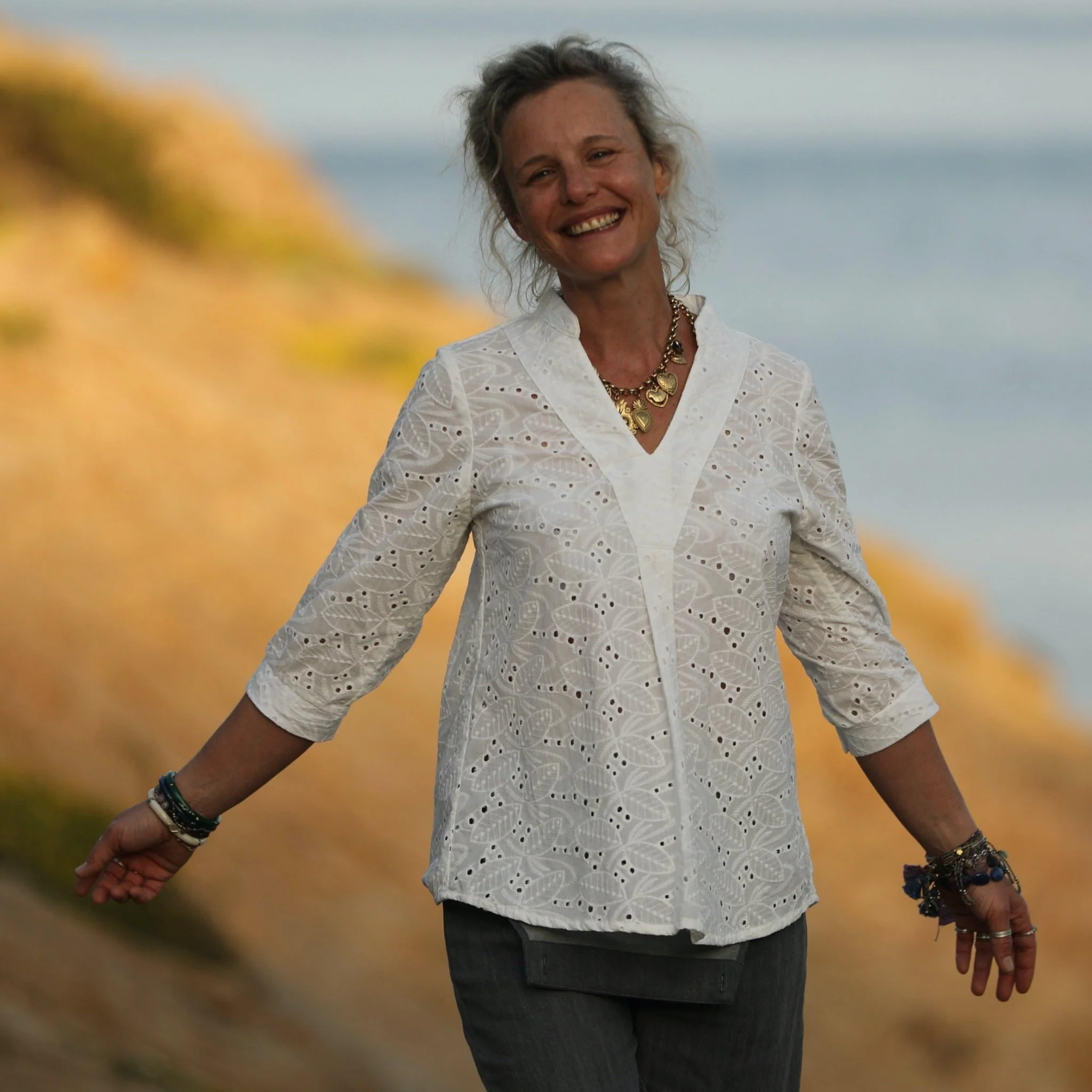 Blouse Isabeau - voile brodé feuillage