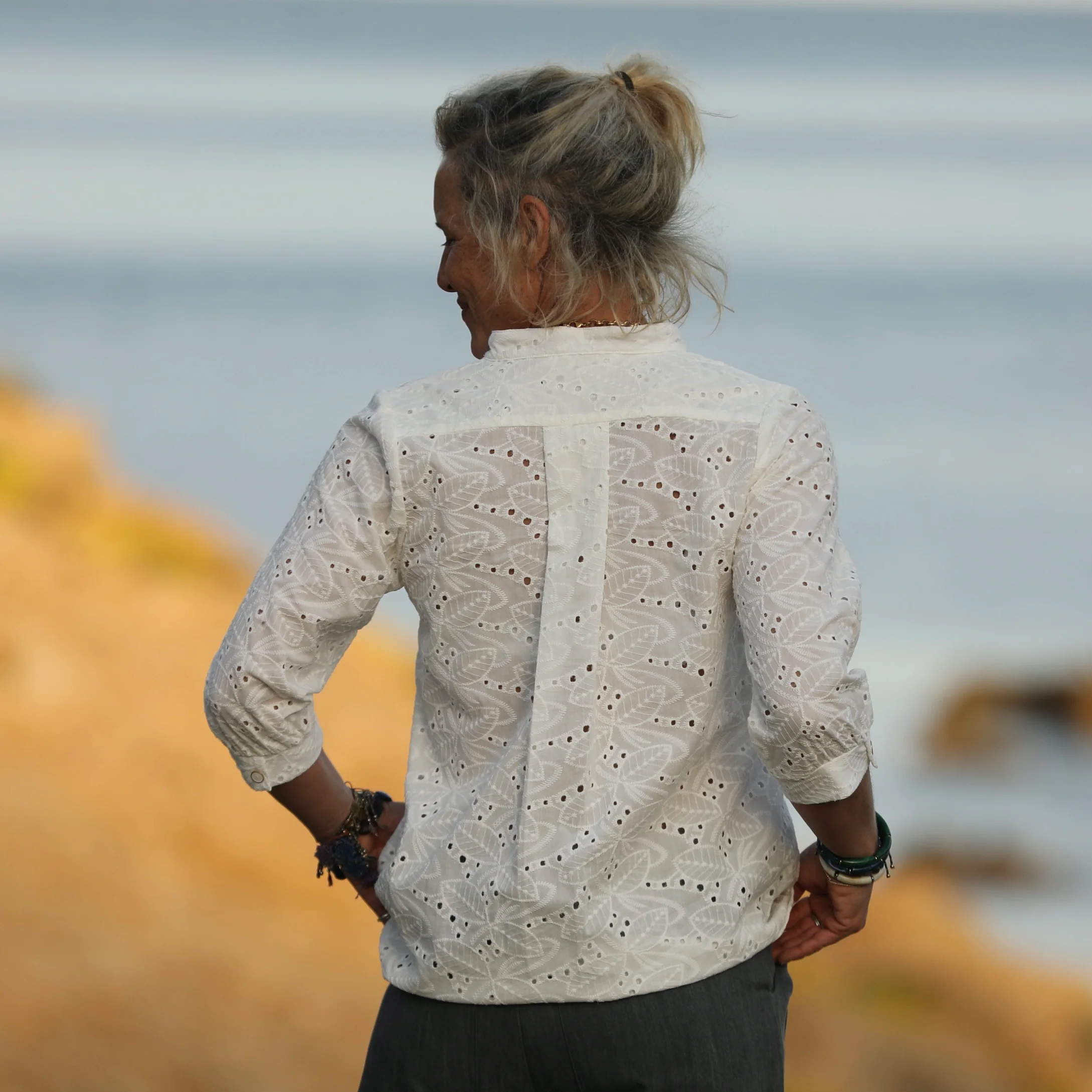 Blouse Isabeau - voile brodé feuillage - Image 3
