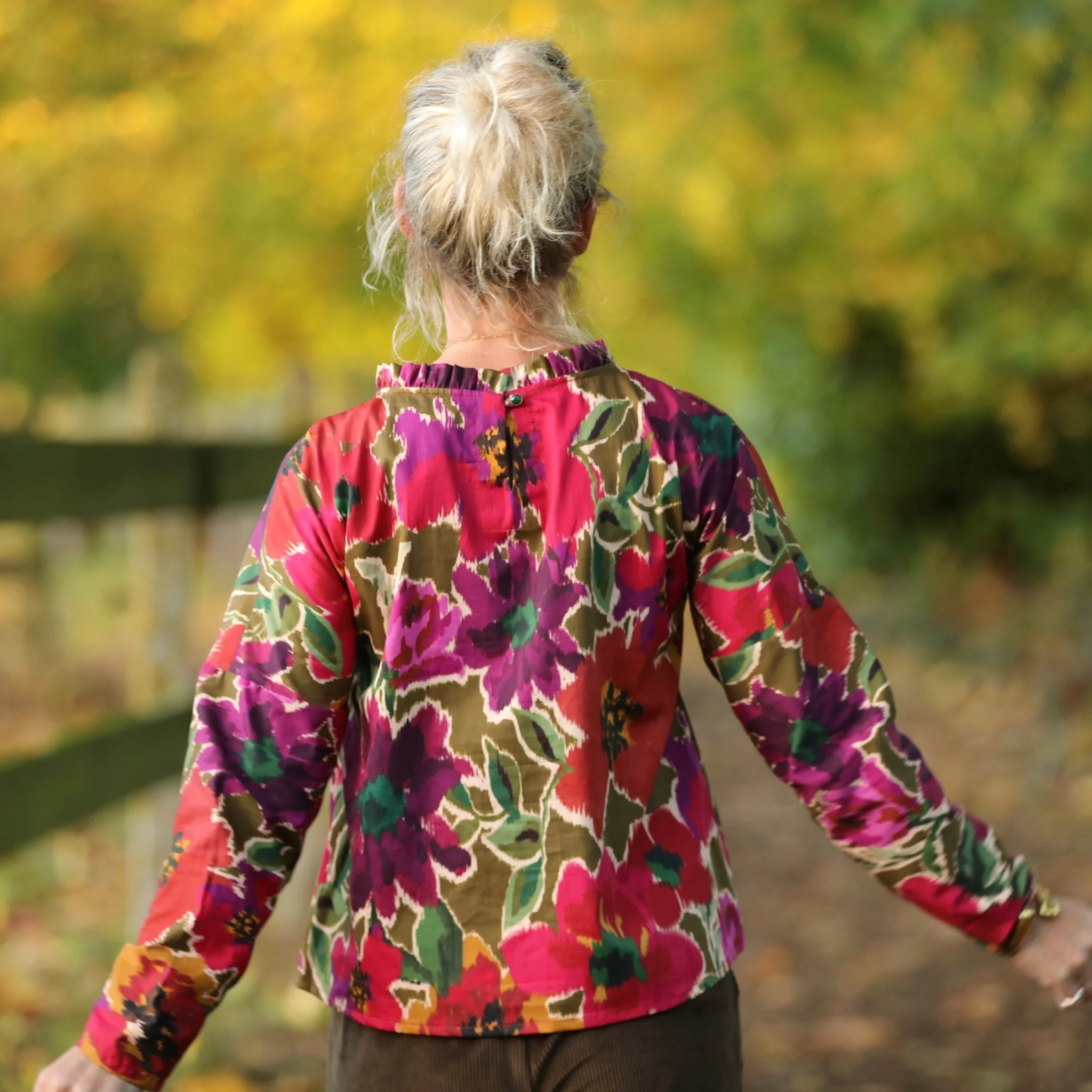 Blouse Janelle – Satin de coton fleuri Toscane - Image 4
