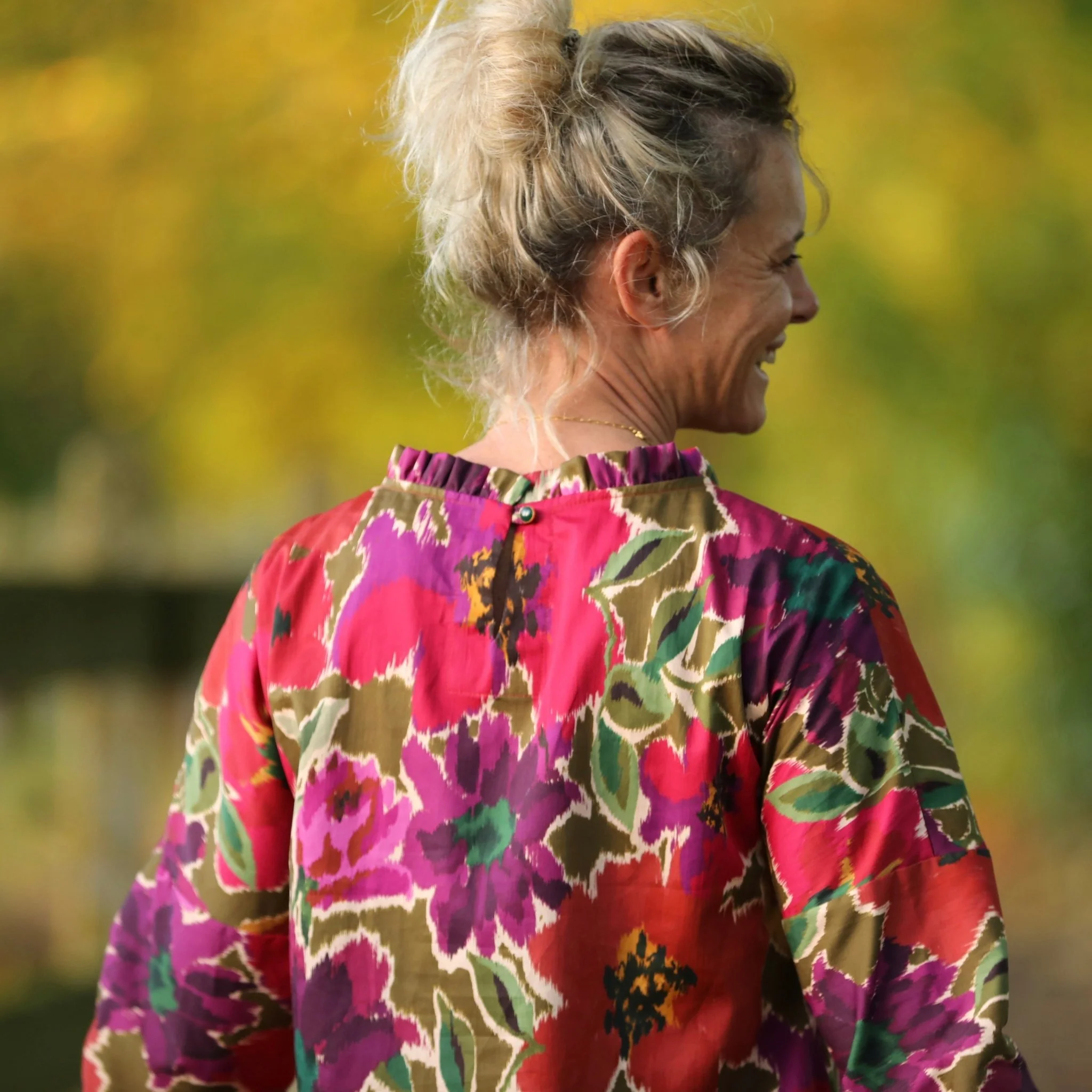 Blouse Janelle – Satin de coton fleuri Toscane - Image 7
