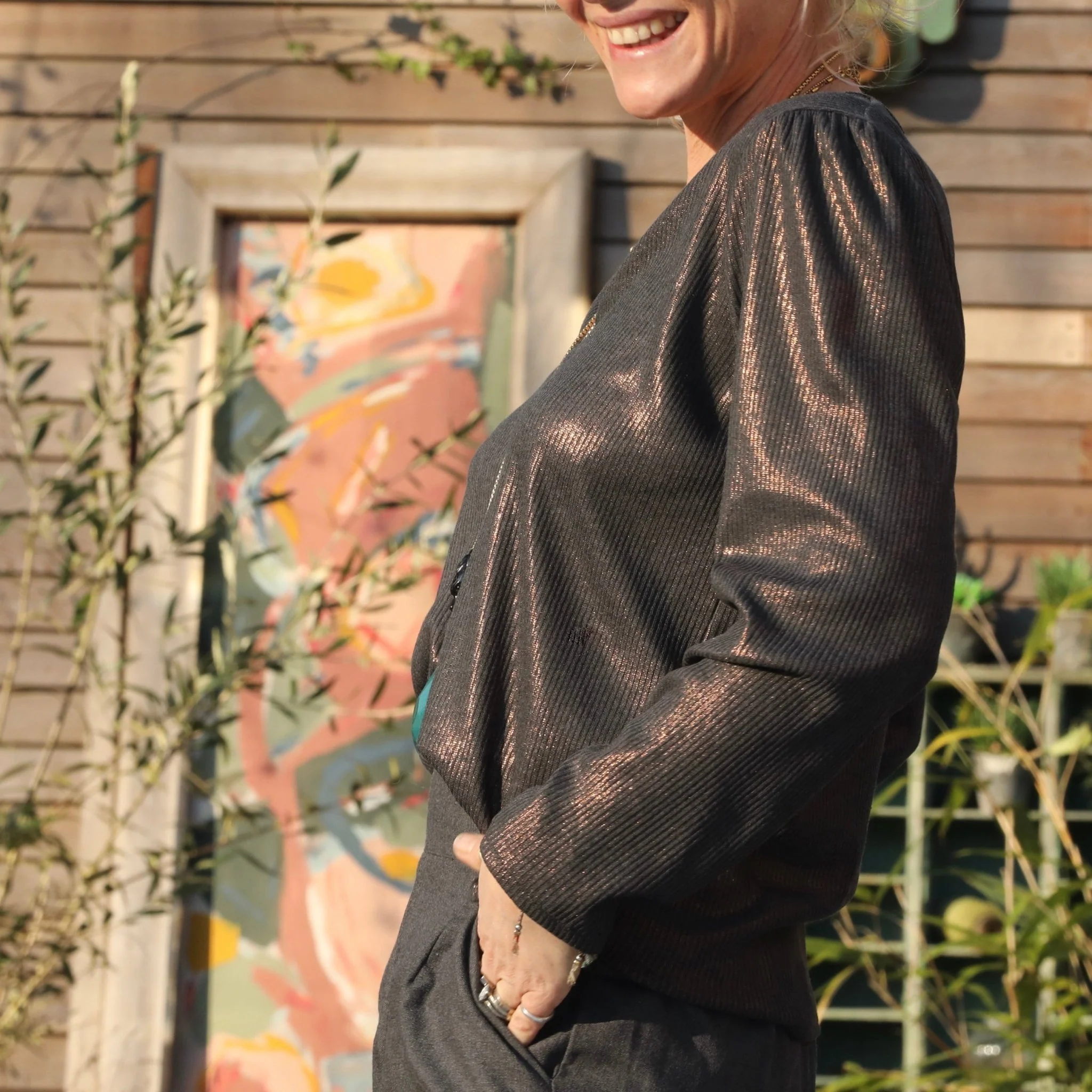 Blouse Lalou gris/bronze - Image 7
