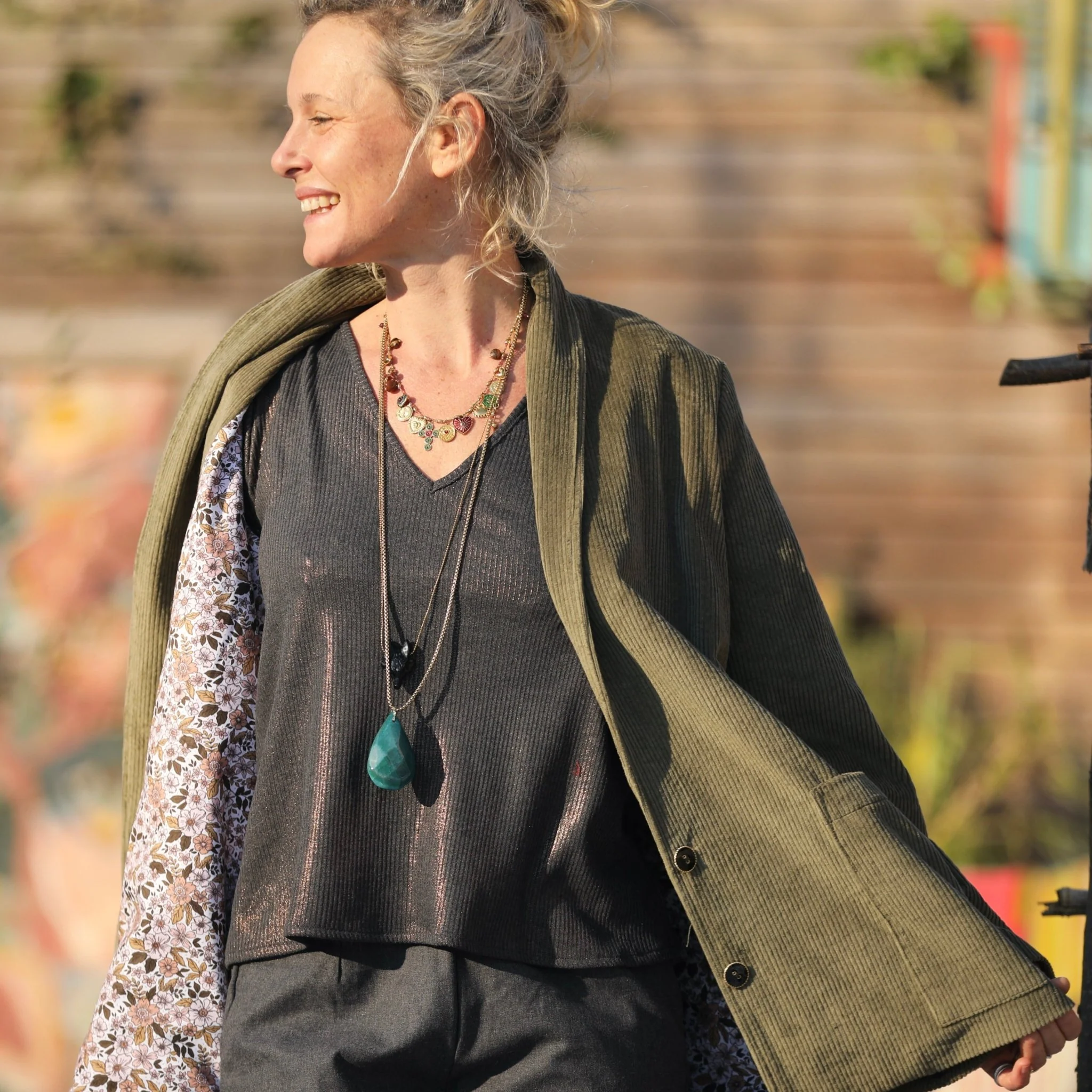 Blouse Lalou gris/bronze - Image 9