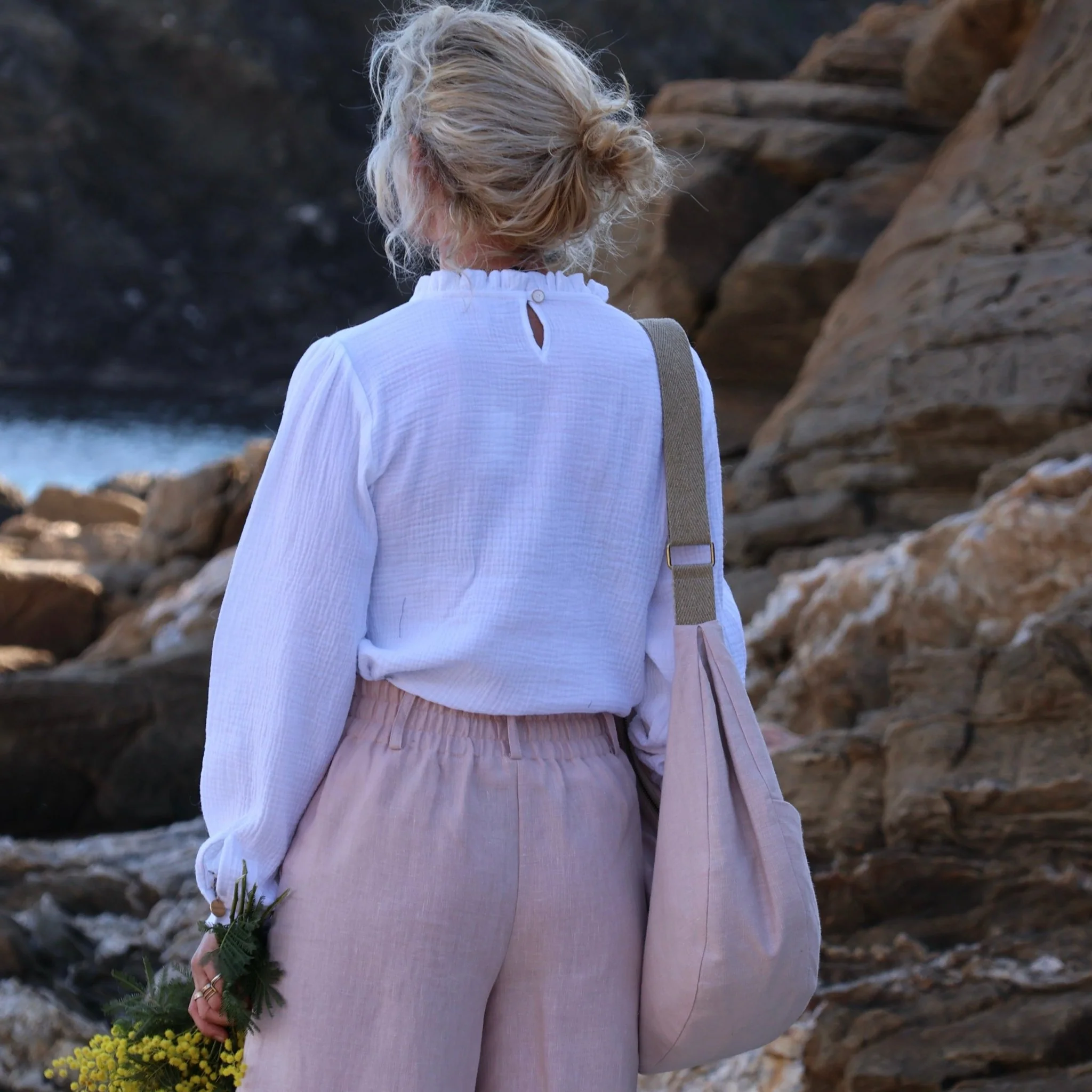 Blouse Léa - double gaze de coton blanche - Image 3
