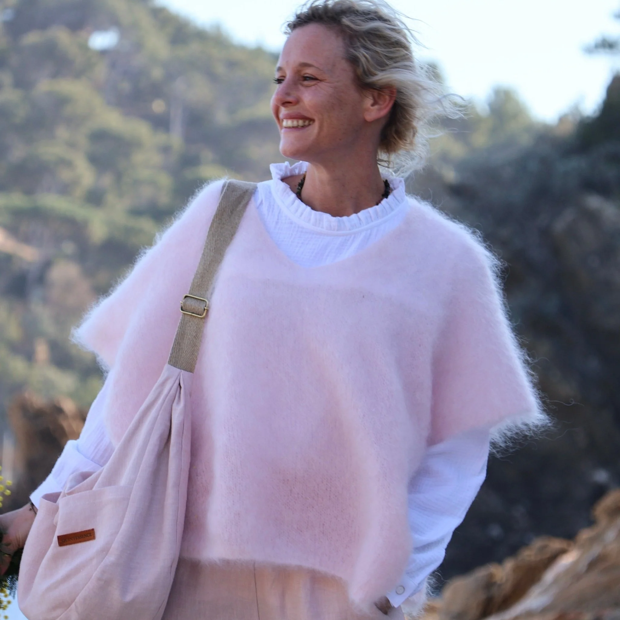 Blouse Léa - double gaze de coton blanche - Image 4