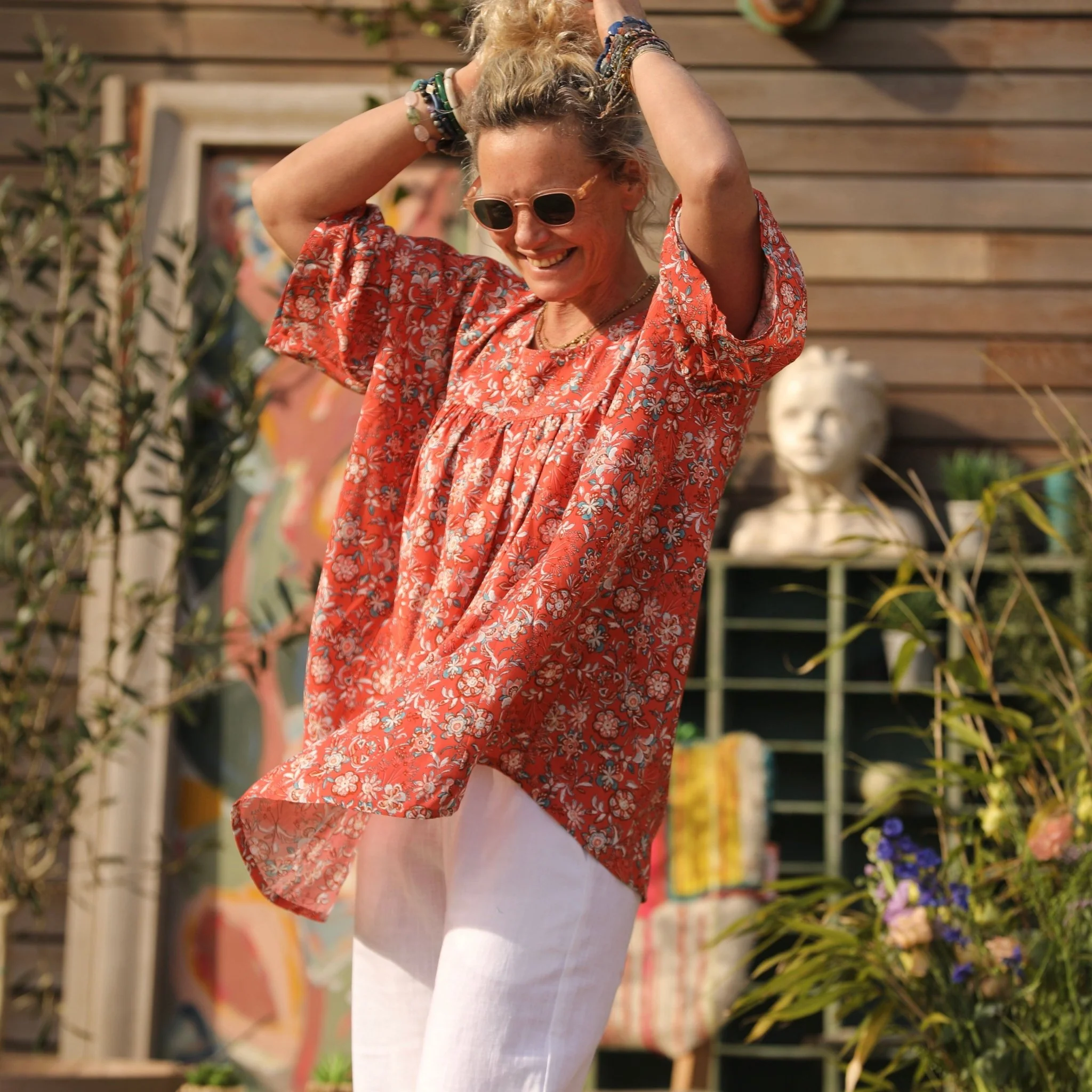 Blouse Léopoldine - viscose bouquet grenadine - Image 3