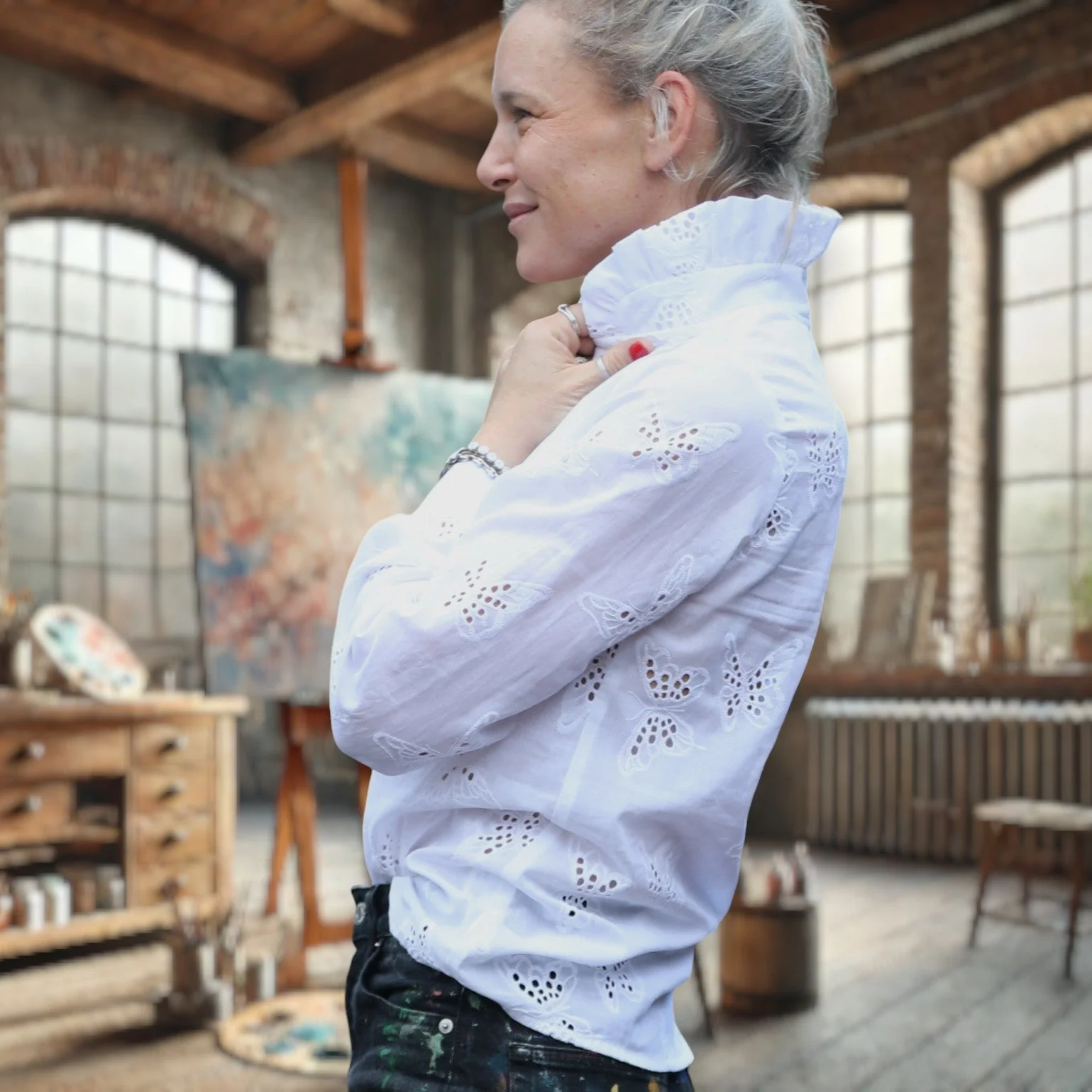 Blouse Marthe - broderie papillon - Image 7