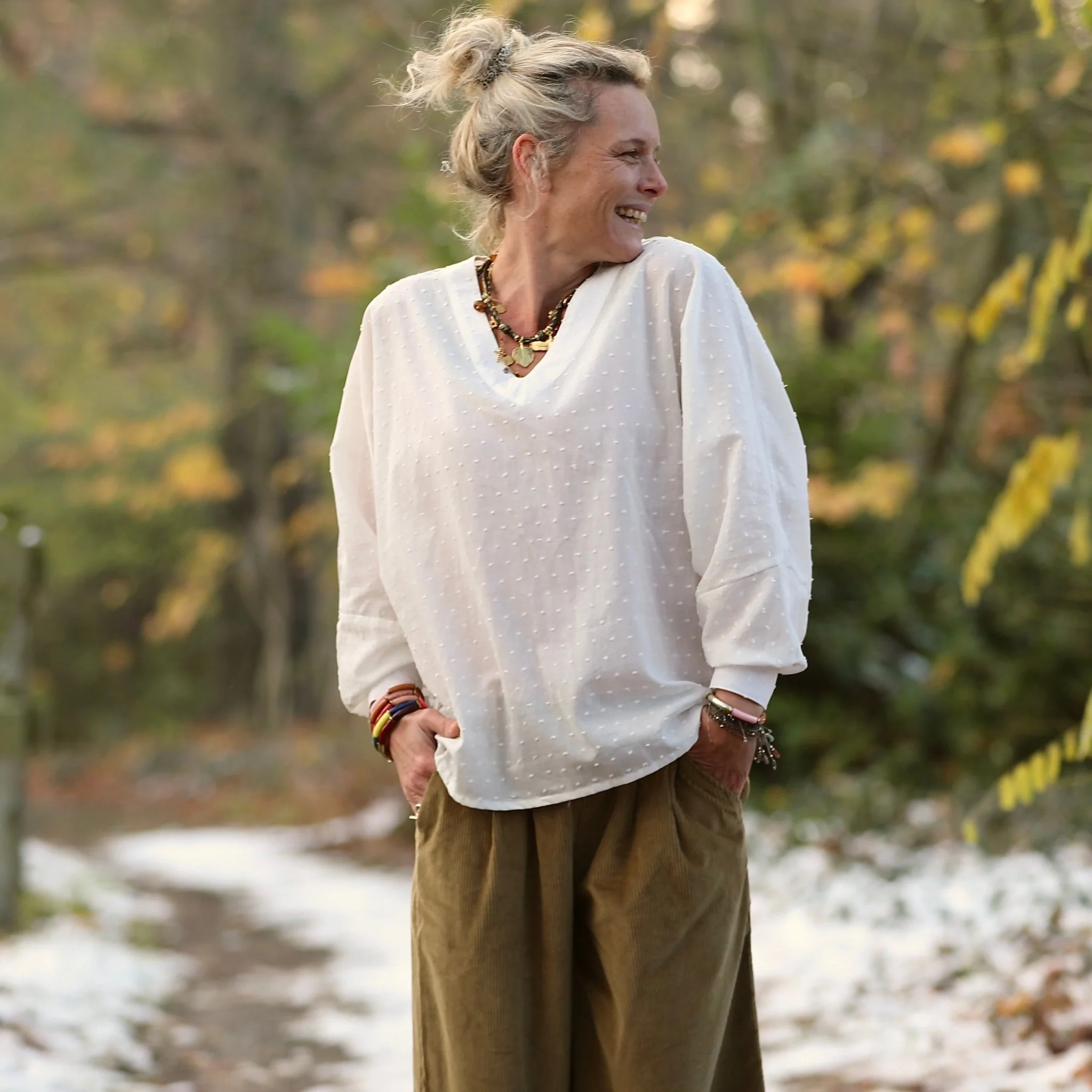 Blouse Mina – Voile de coton blanc plumetis - Image 6