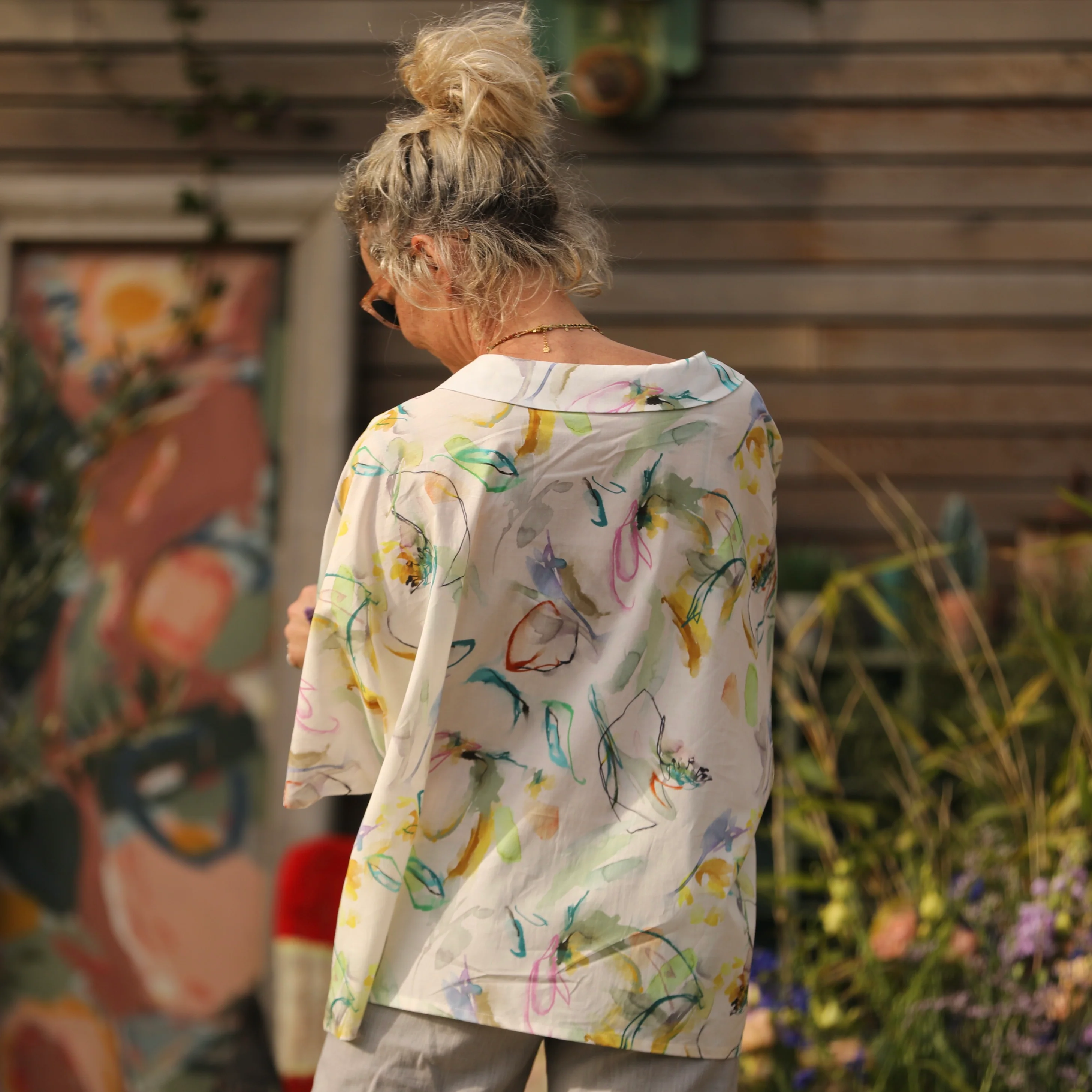 Blouse Myriem - voile de coton tableau fleuri - Image 4