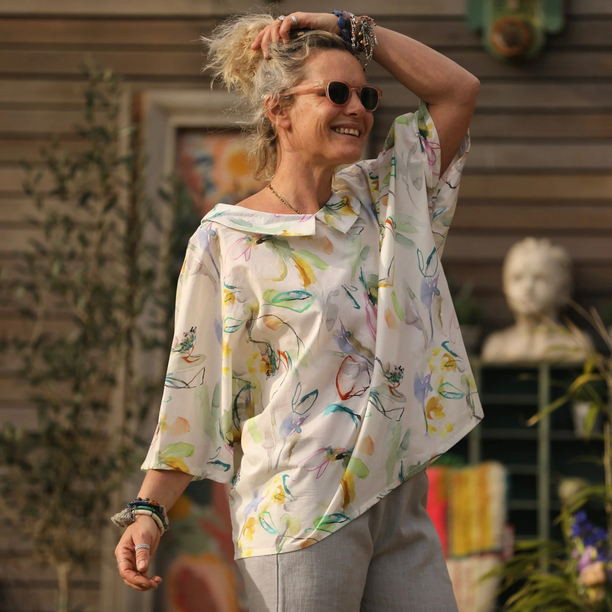 Blouse Myriem - voile de coton tableau fleuri - Image 7