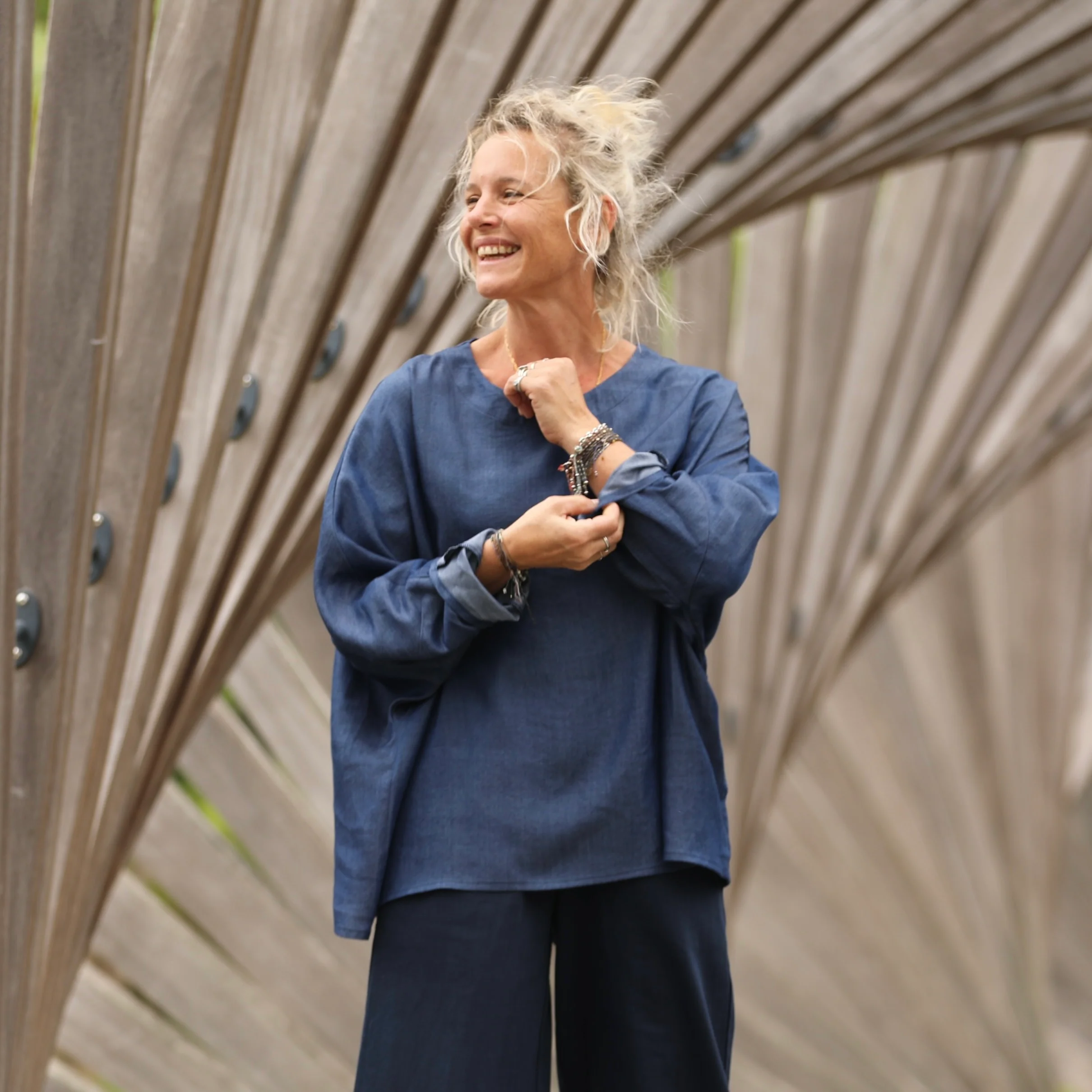 Blouse Naomie - lyocell bleu jean - Image 5