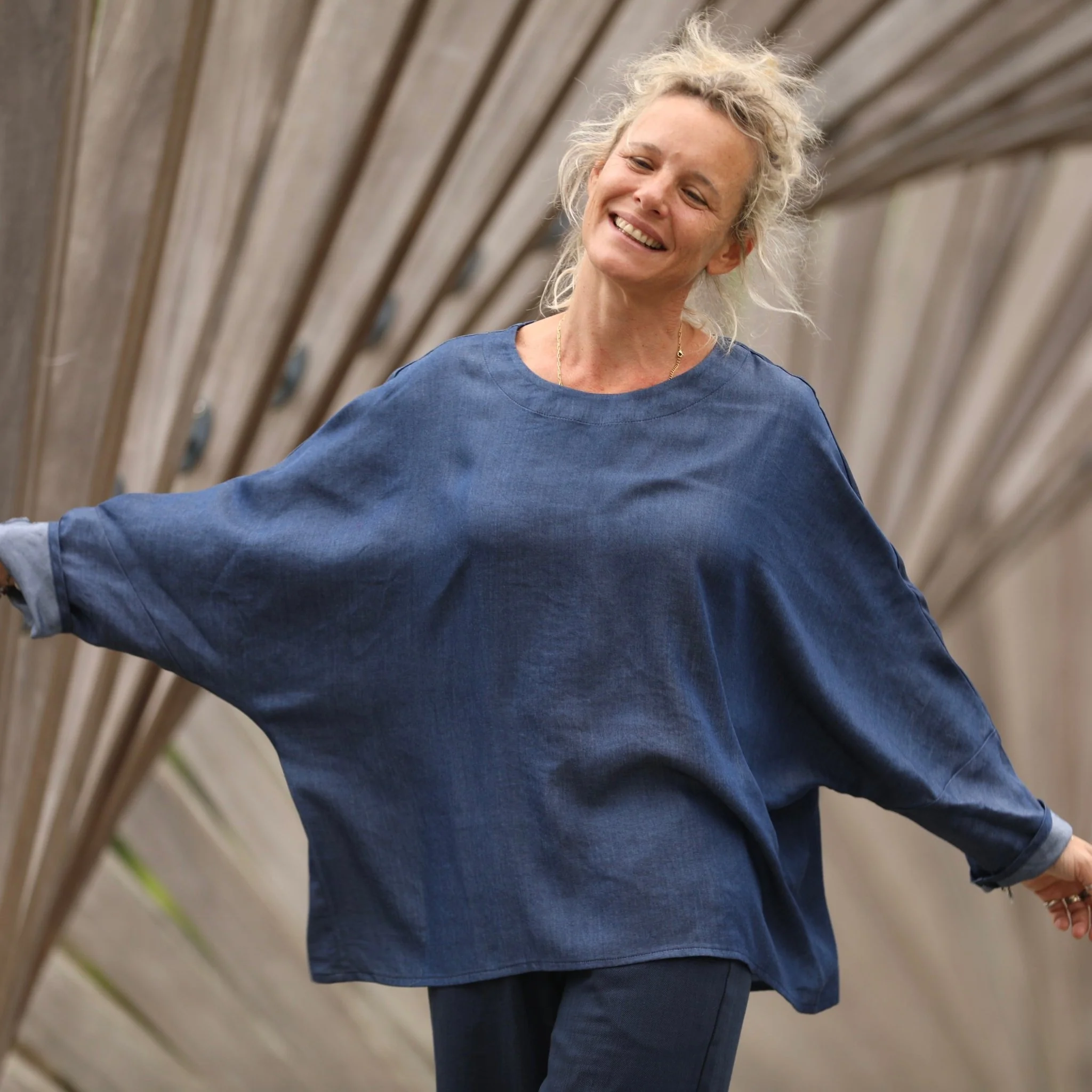 Blouse Naomie - lyocell bleu jean - Image 6