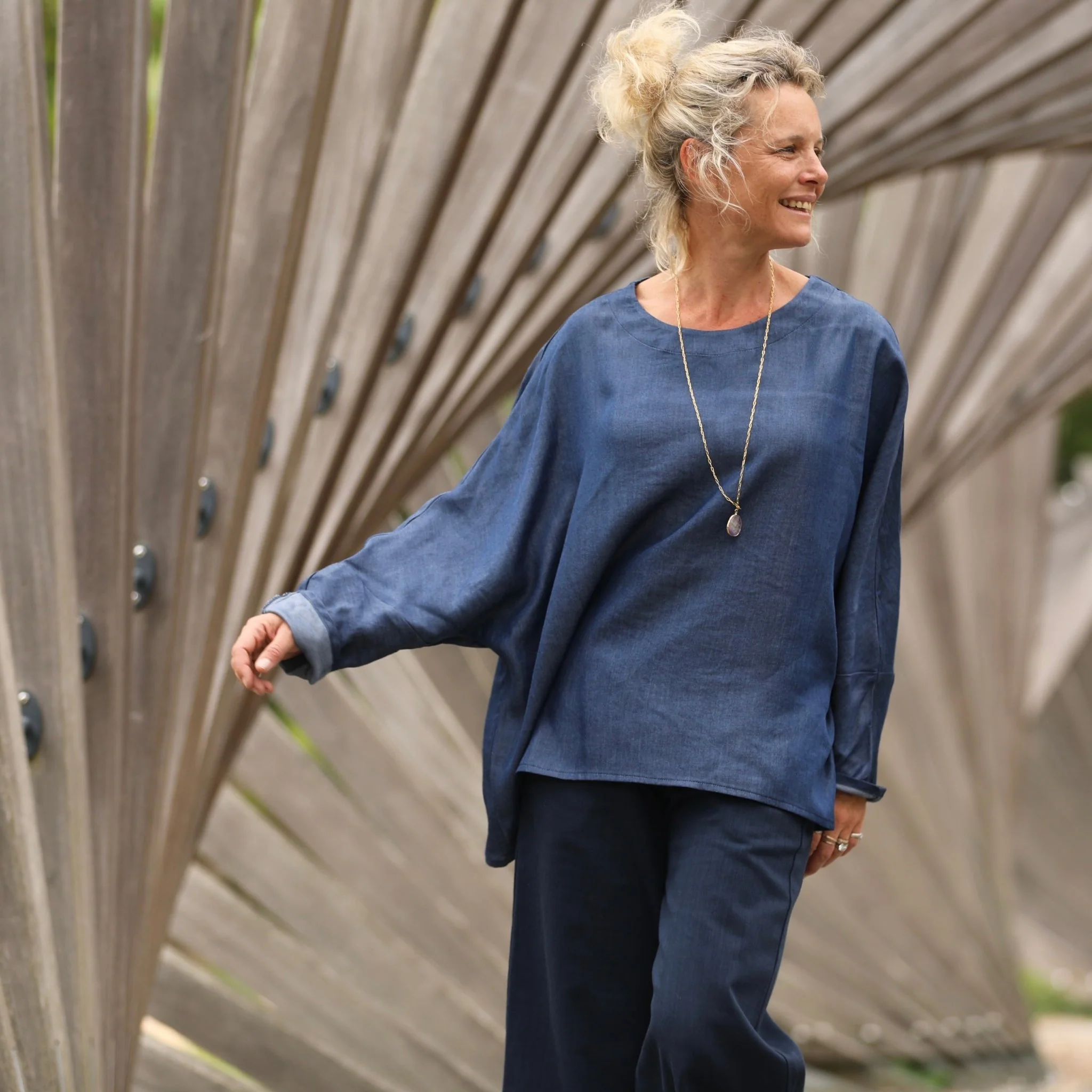 Blouse Naomie - lyocell bleu jean - Image 8