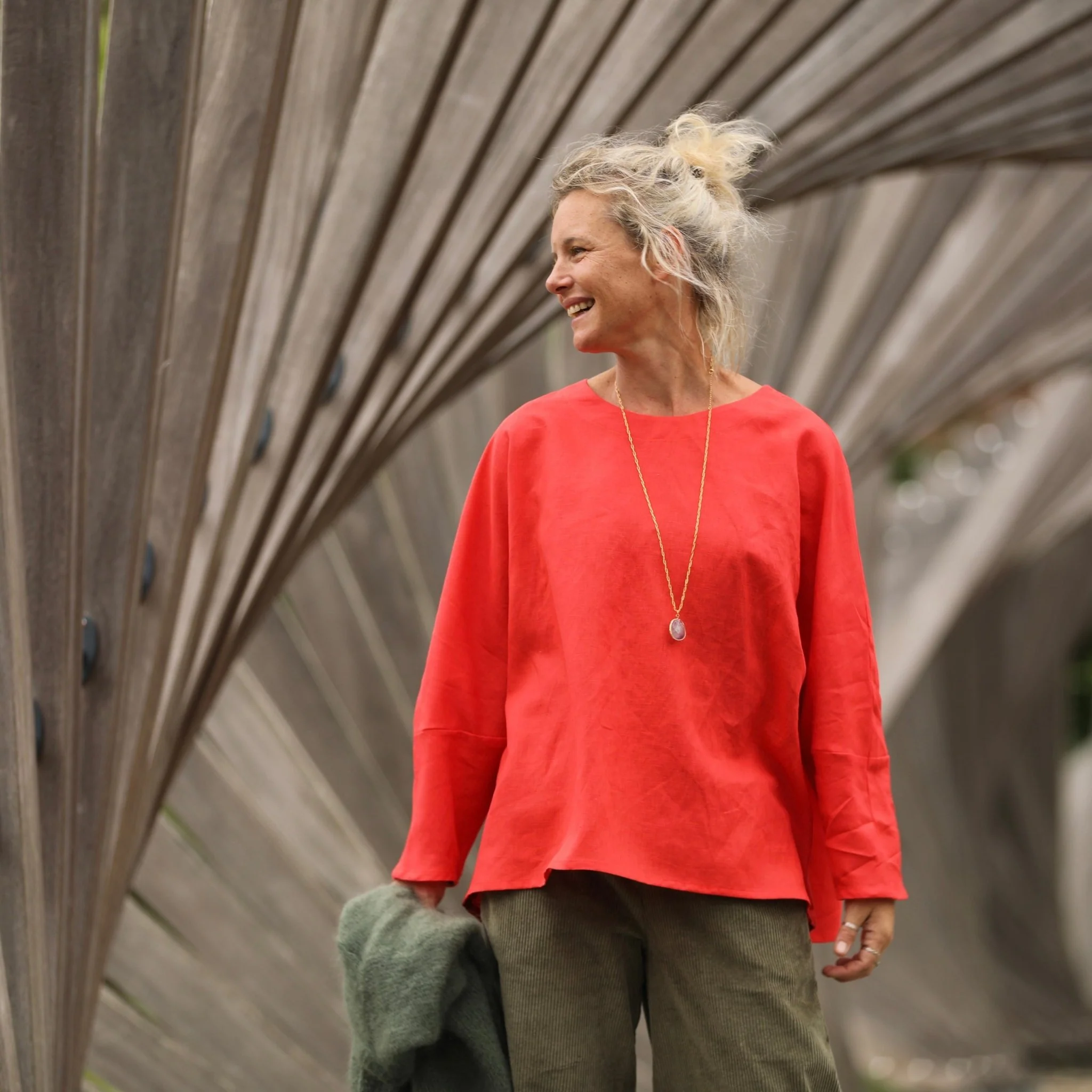 Blouse Naomie - lin/coton orange tangerine - Image 4