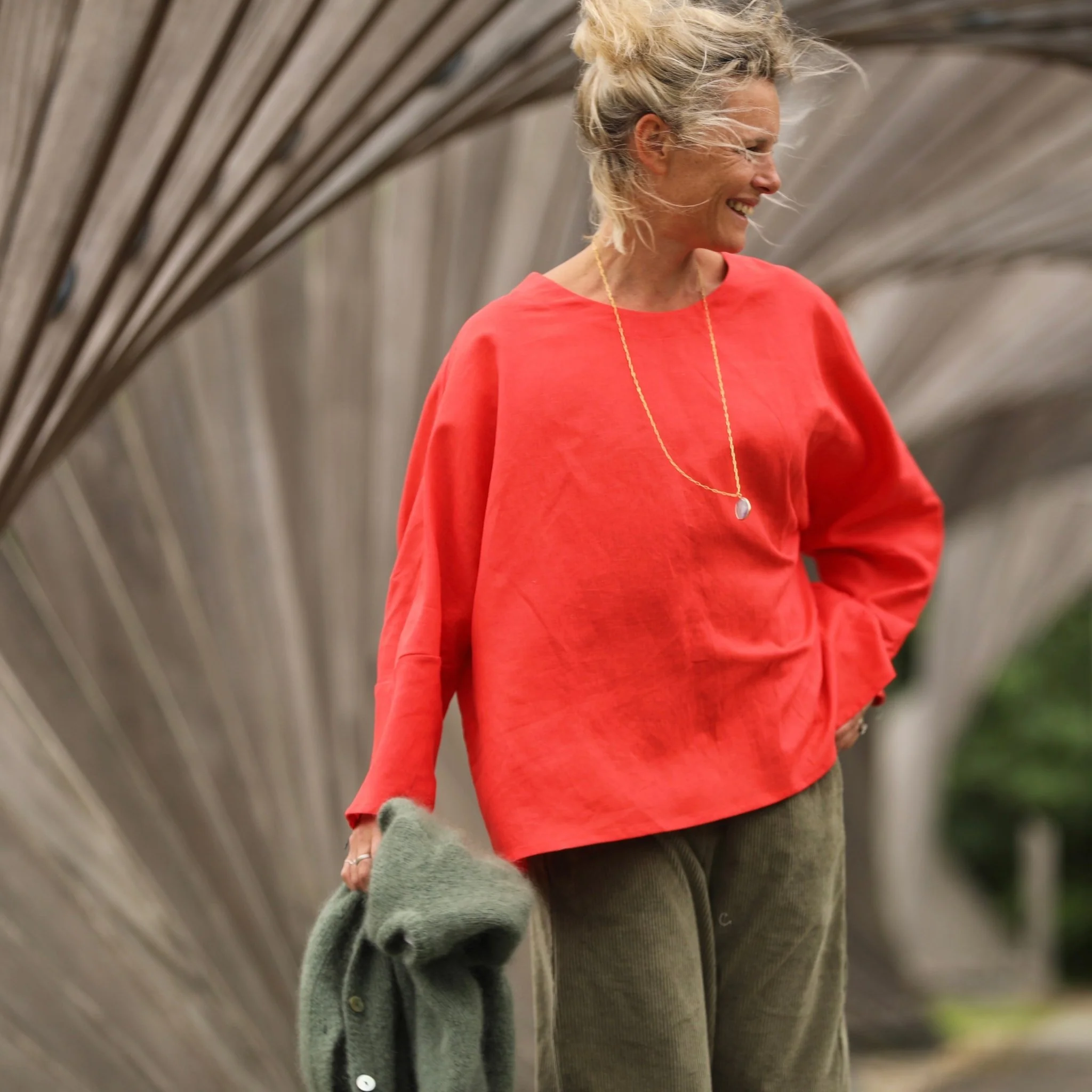 Blouse Naomie - lin/coton orange tangerine - Image 7
