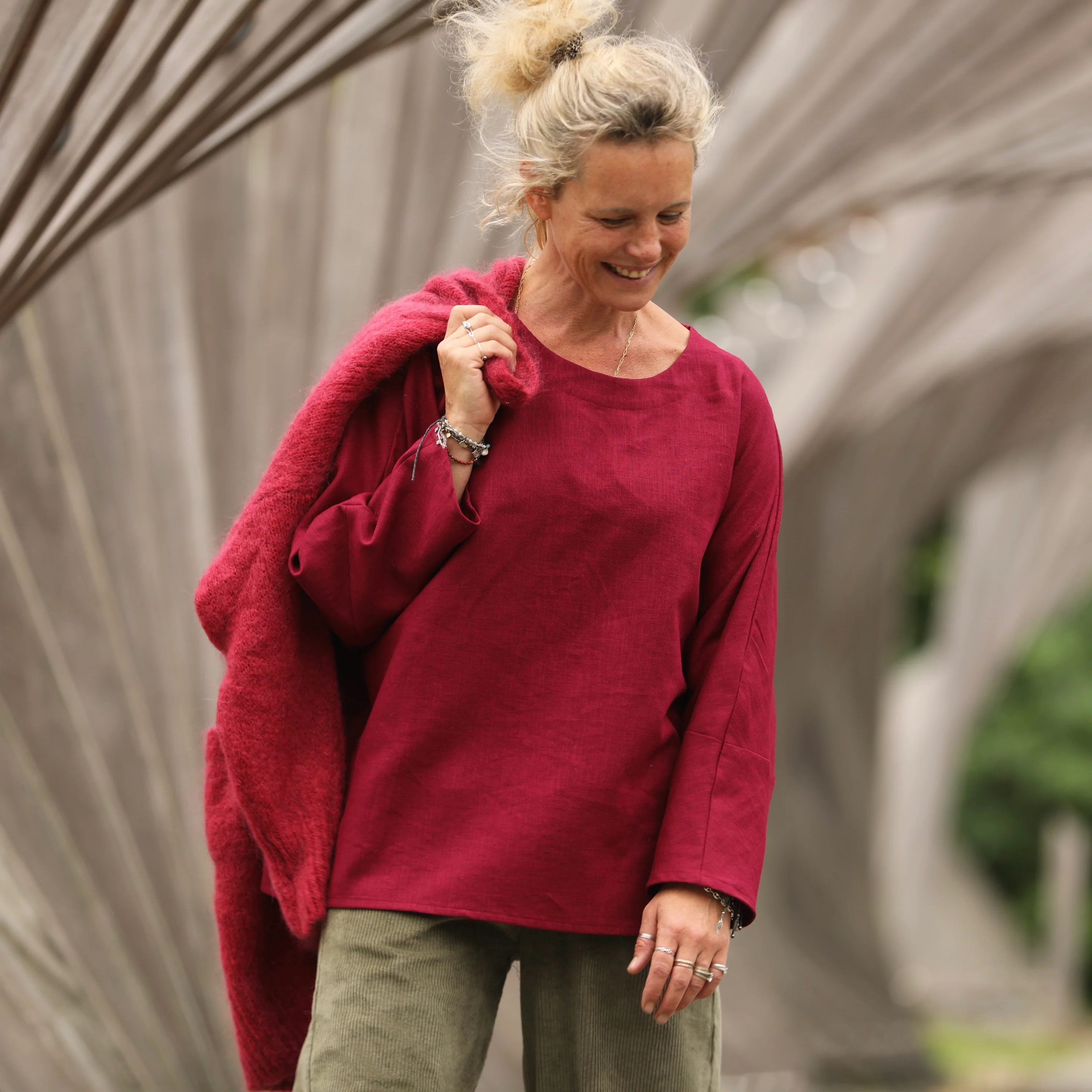 Blouse Naomie - lin grenat - Image 5