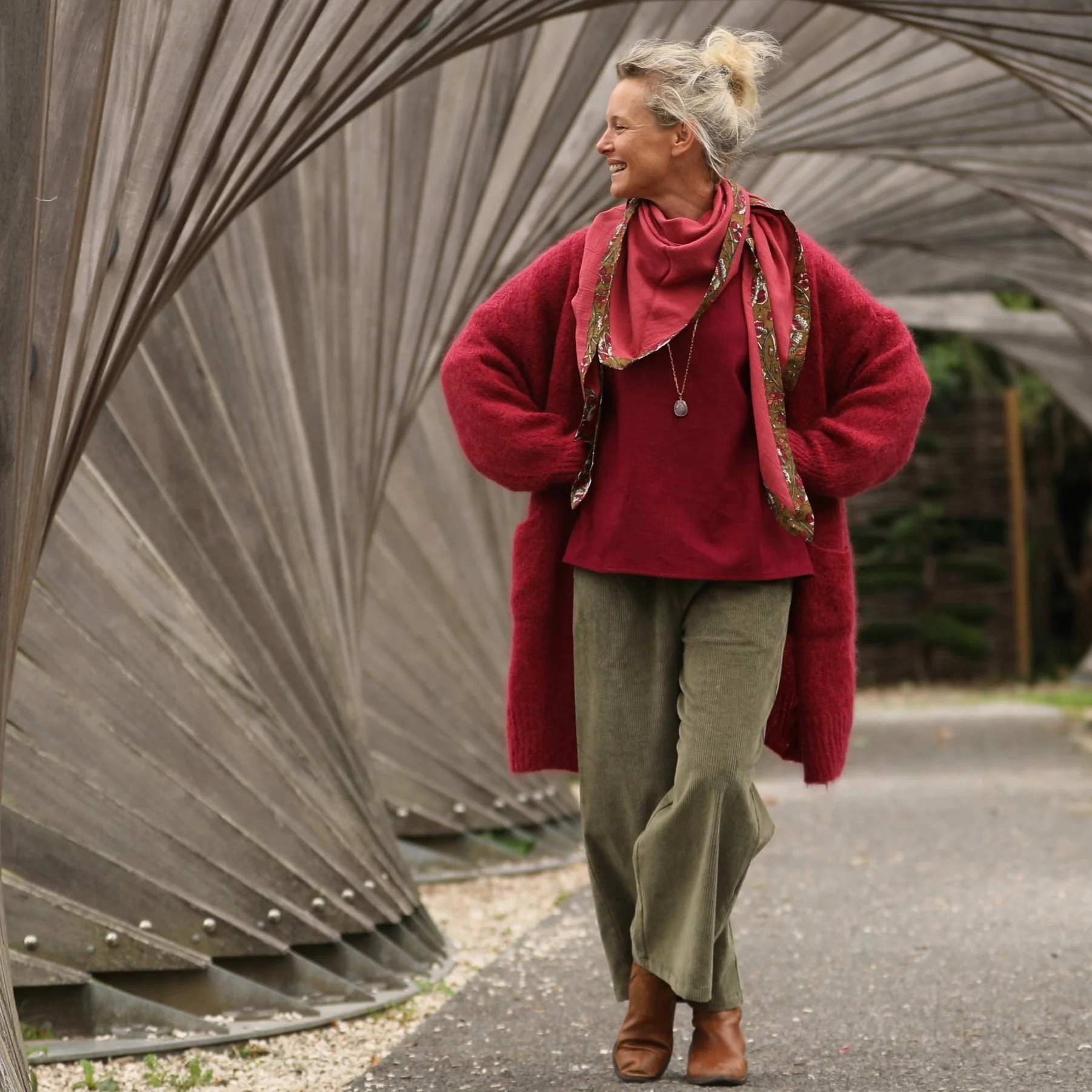 Blouse Naomie - lin grenat - Image 9