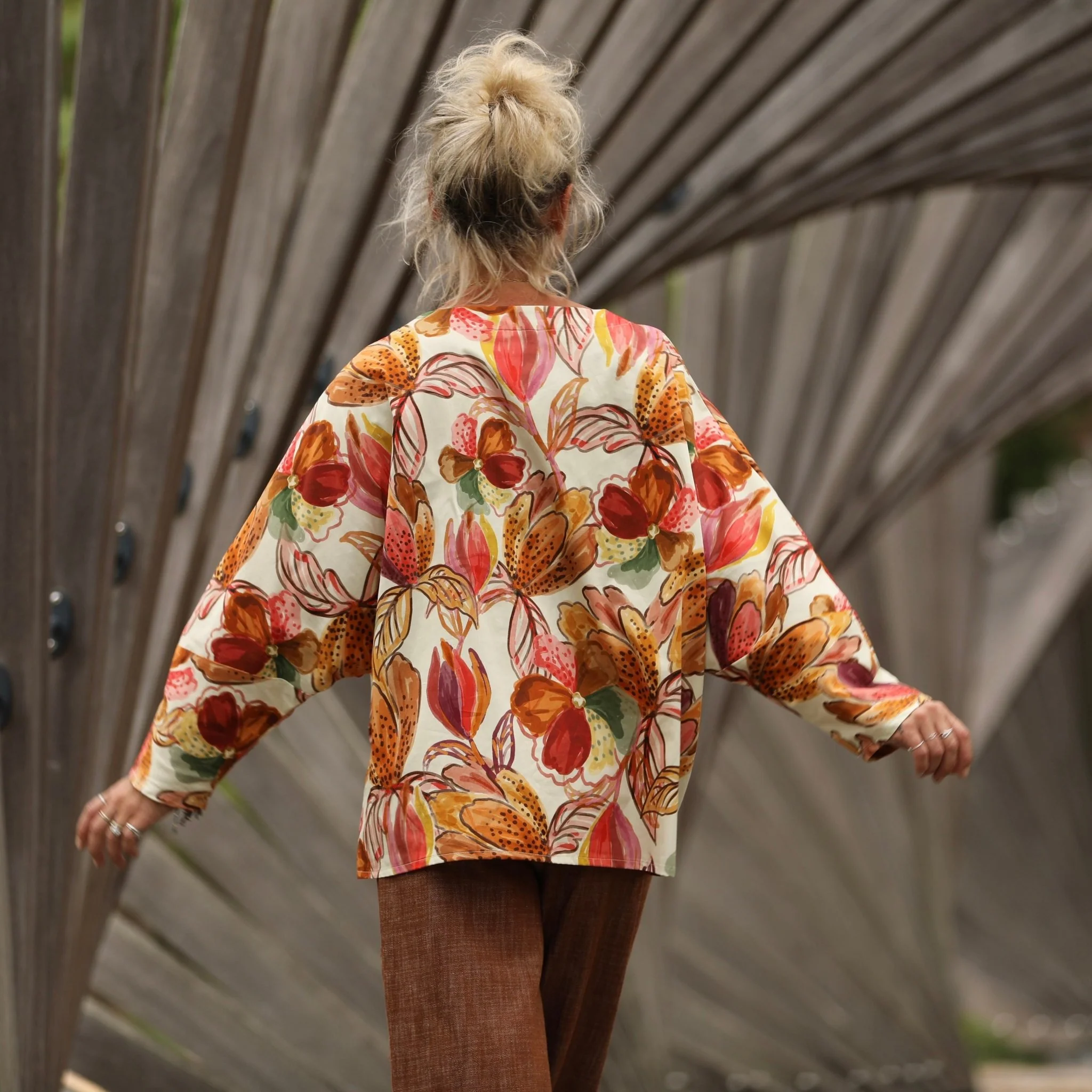 Blouse Naomie - satin de coton poésie d’automne - Image 4