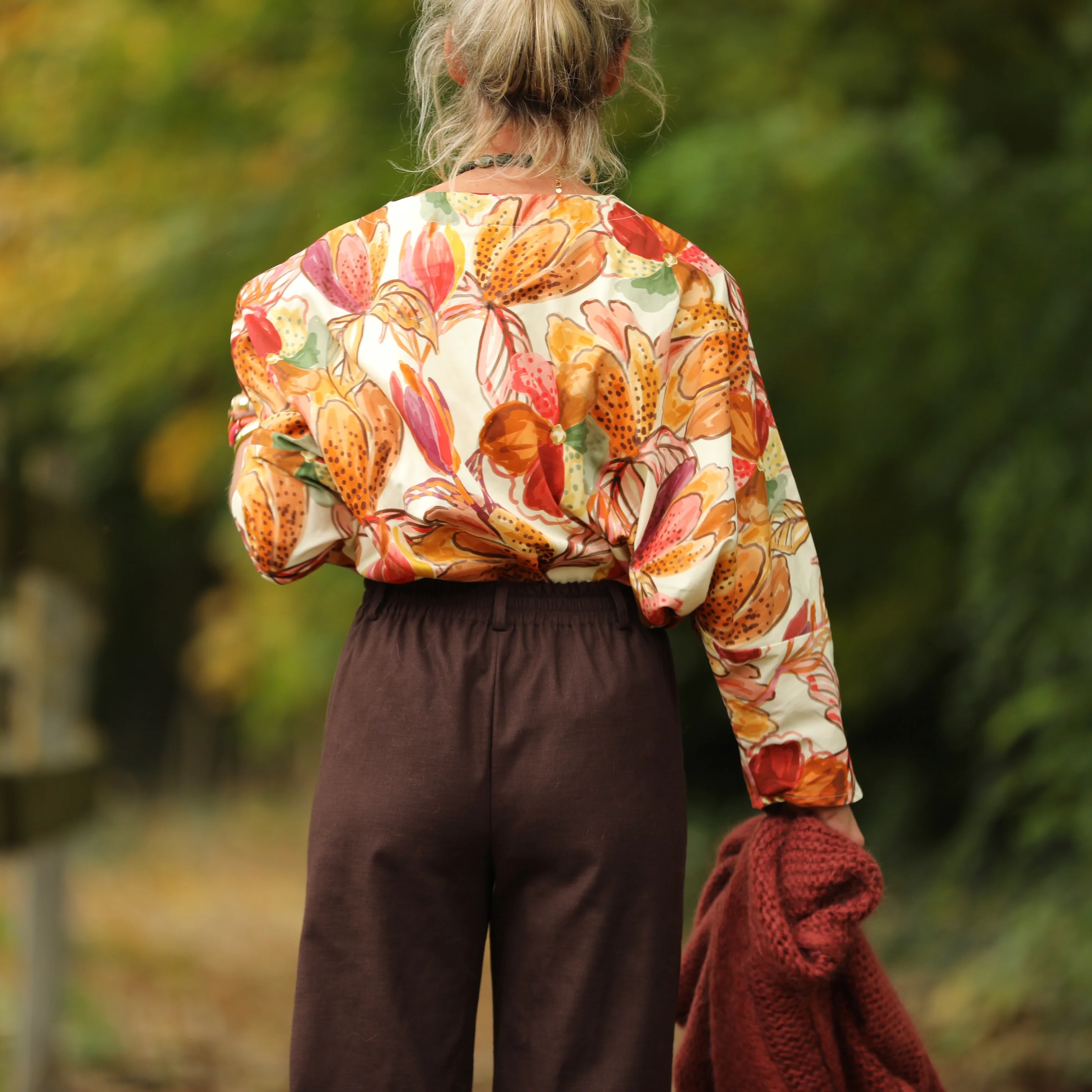 Blouse Naomie - satin de coton poésie d’automne - Image 6