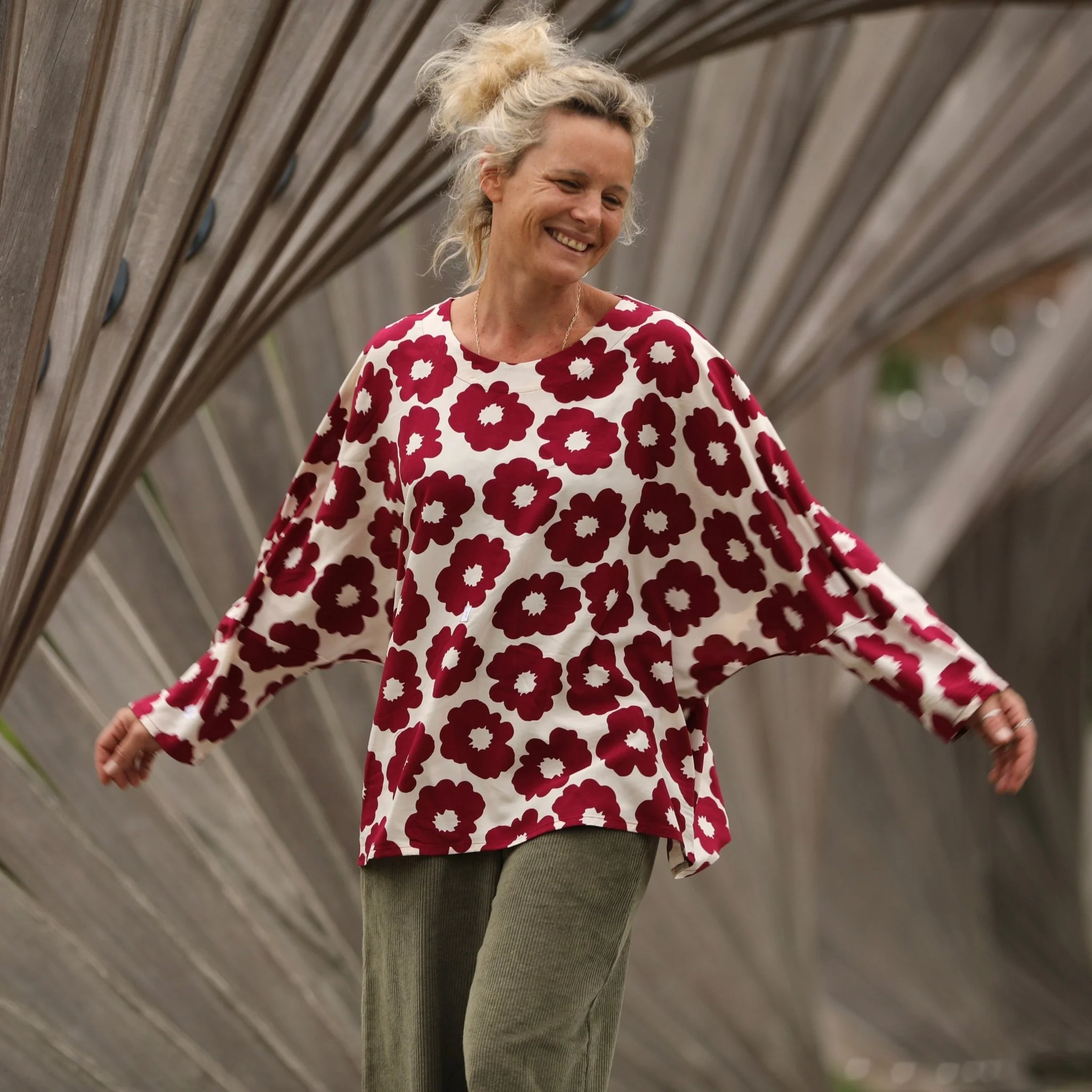 Blouse Naomie - Viscose Fleur Grenade - Image 10