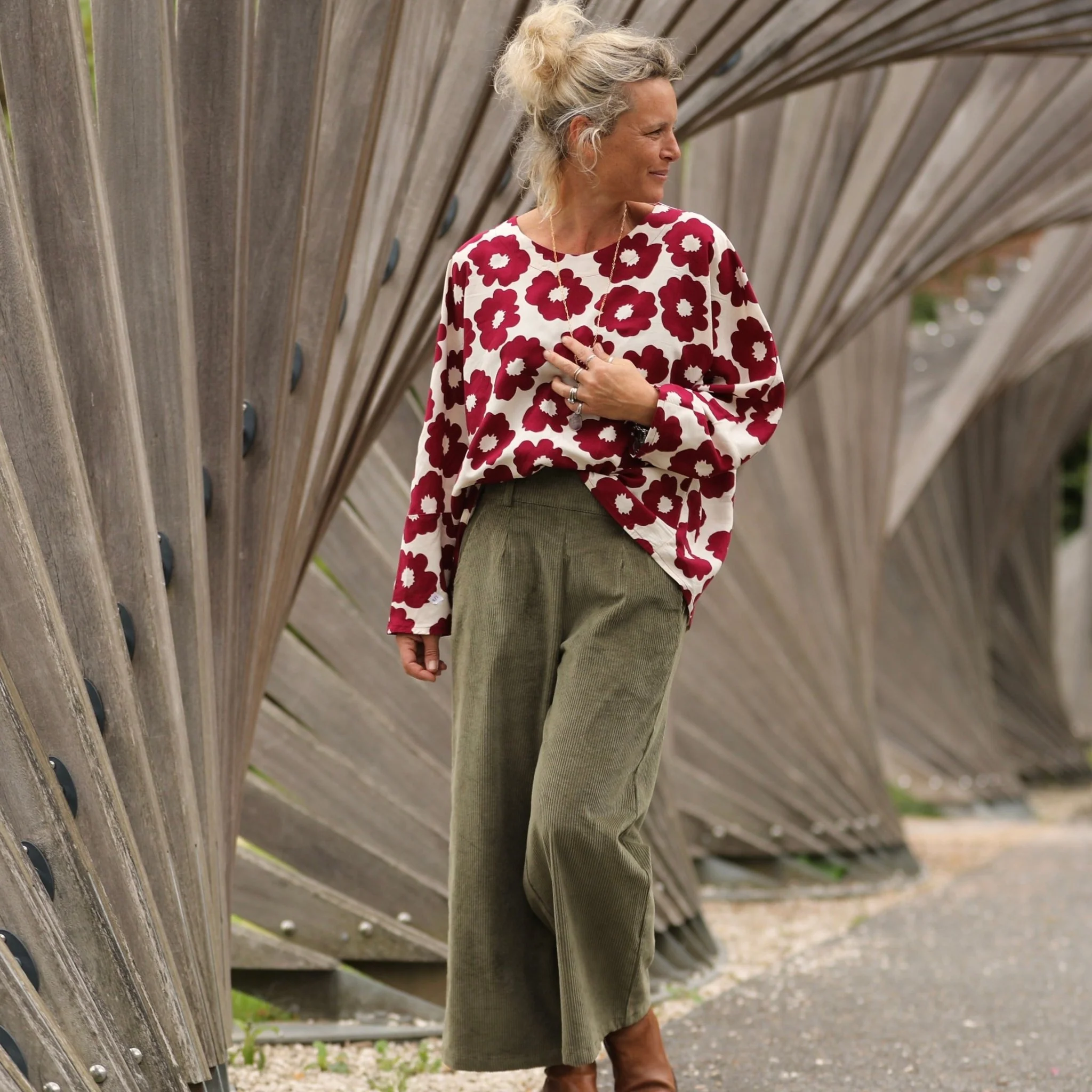 Blouse Naomie - Viscose Fleur Grenade - Image 8