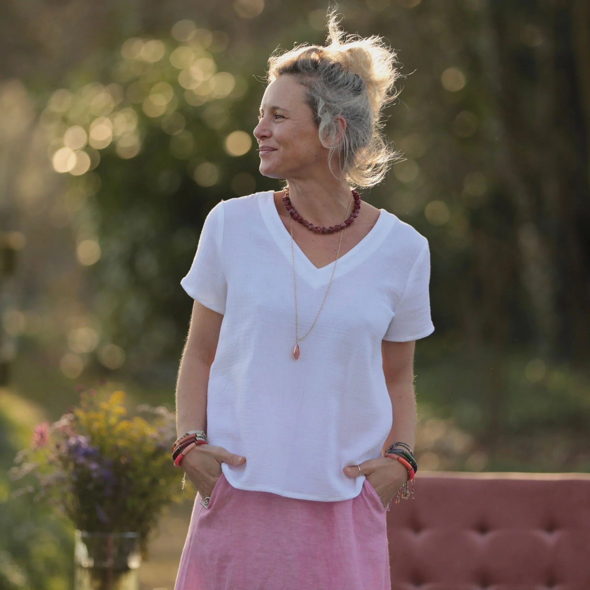 Blouse Nila - Double gaze de coton blanche - Image 6