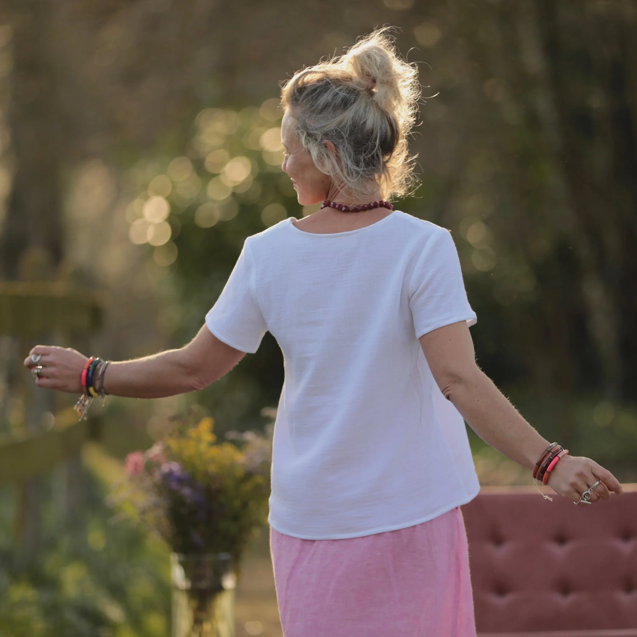 Blouse Nila - Double gaze de coton blanche - Image 9