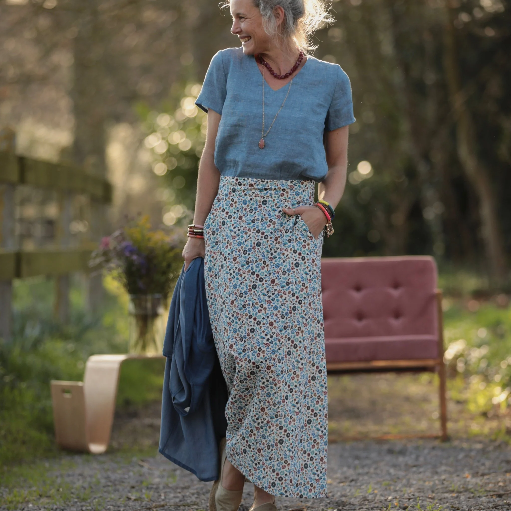 Blouse Nila - Lin chiné denim - Image 3