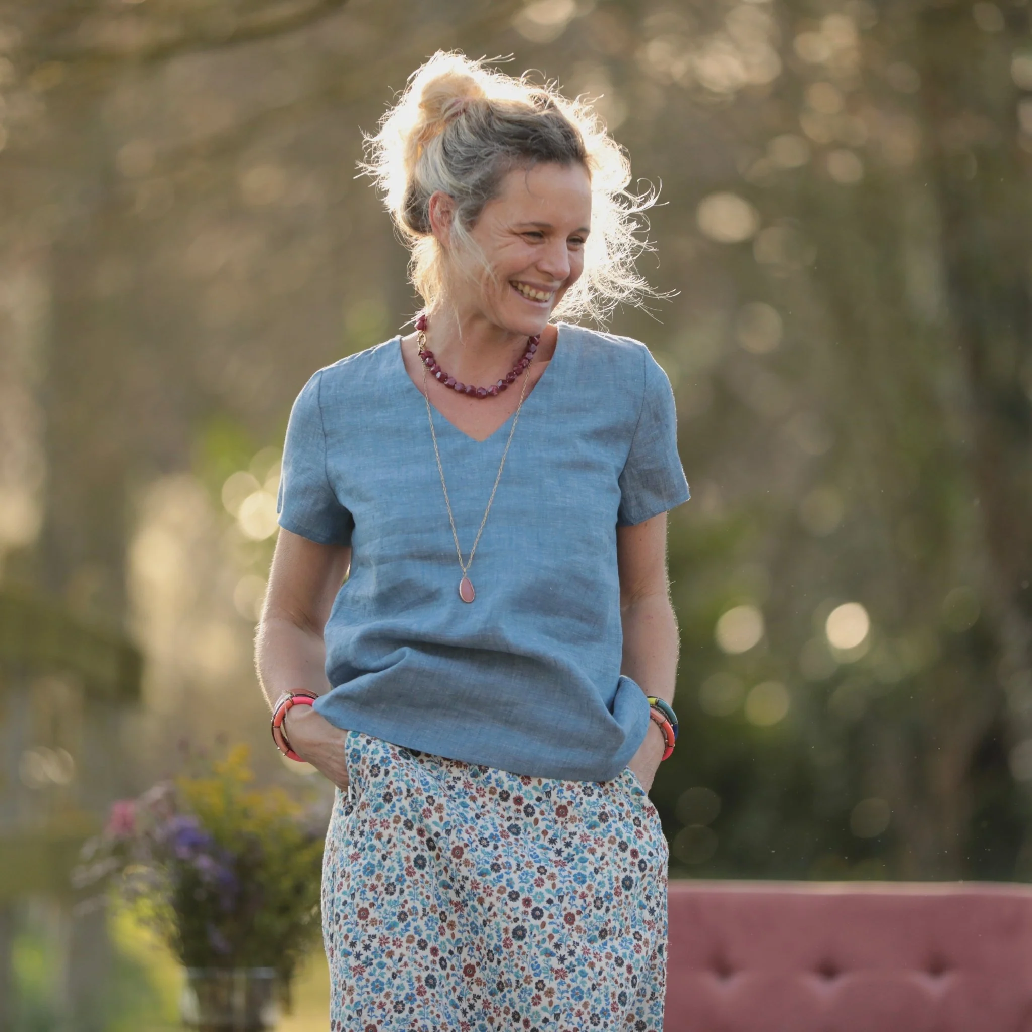 Blouse Nila - Lin chiné denim - Image 4