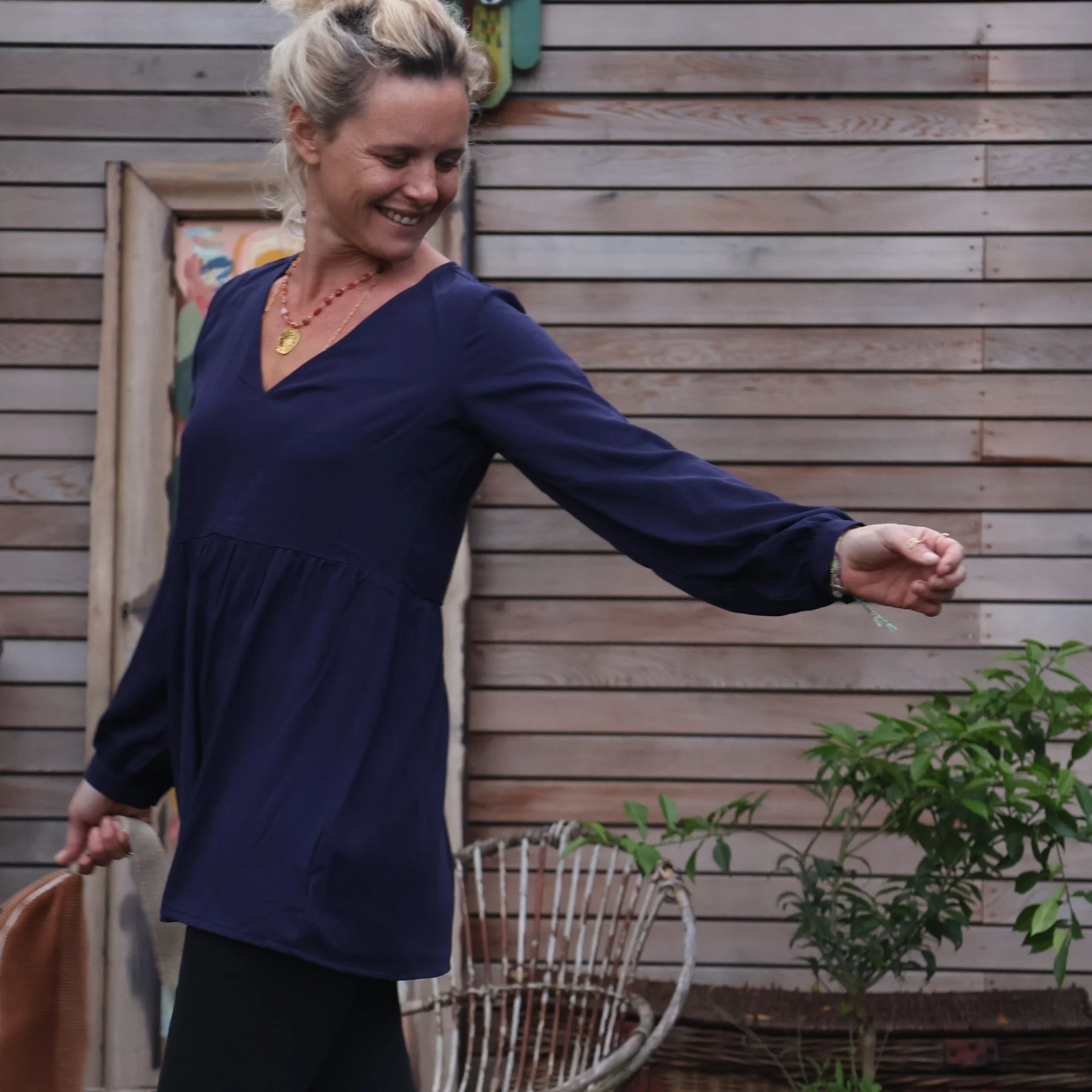 Blouse Noéline - viscose marine - Image 6