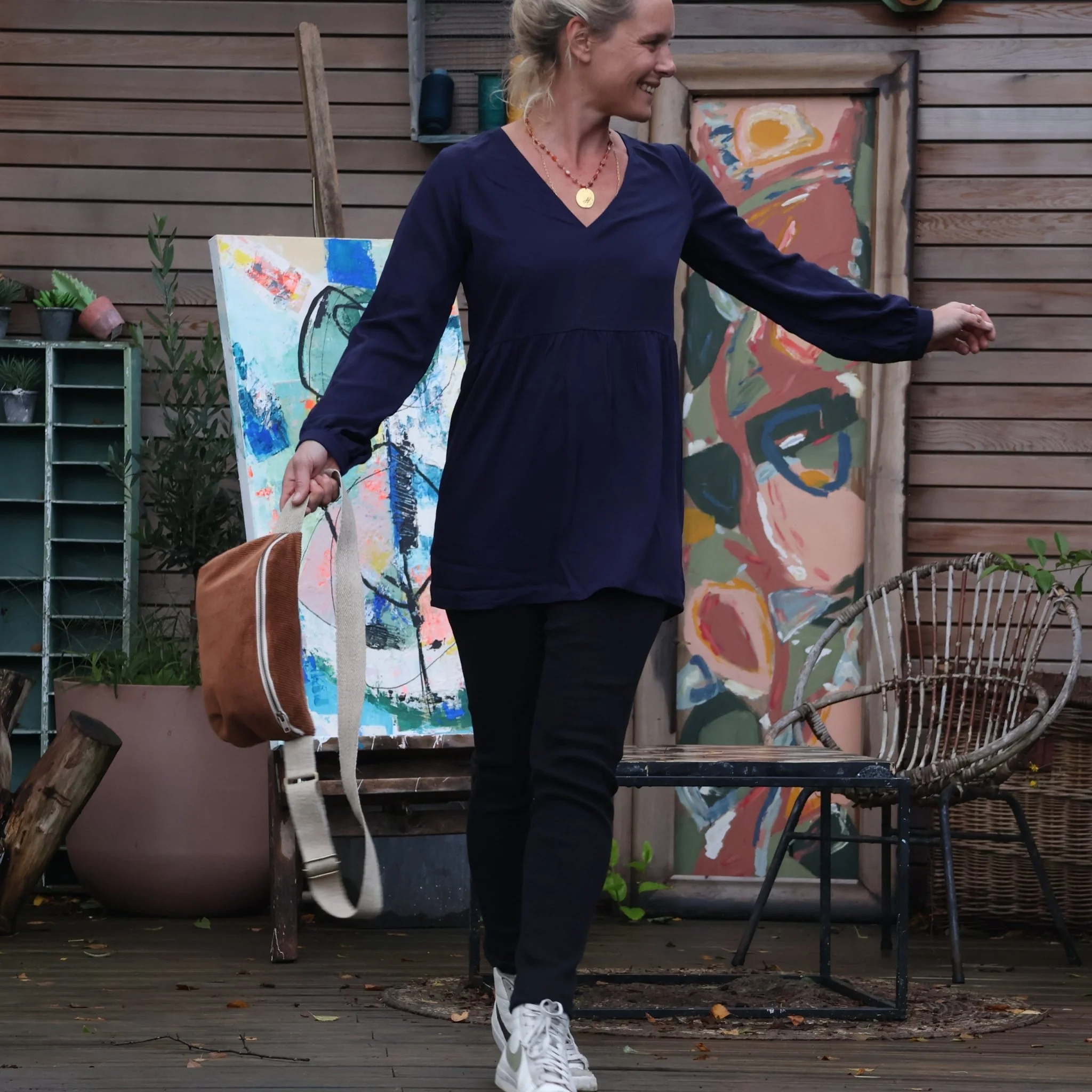 Blouse Noéline - viscose marine - Image 8